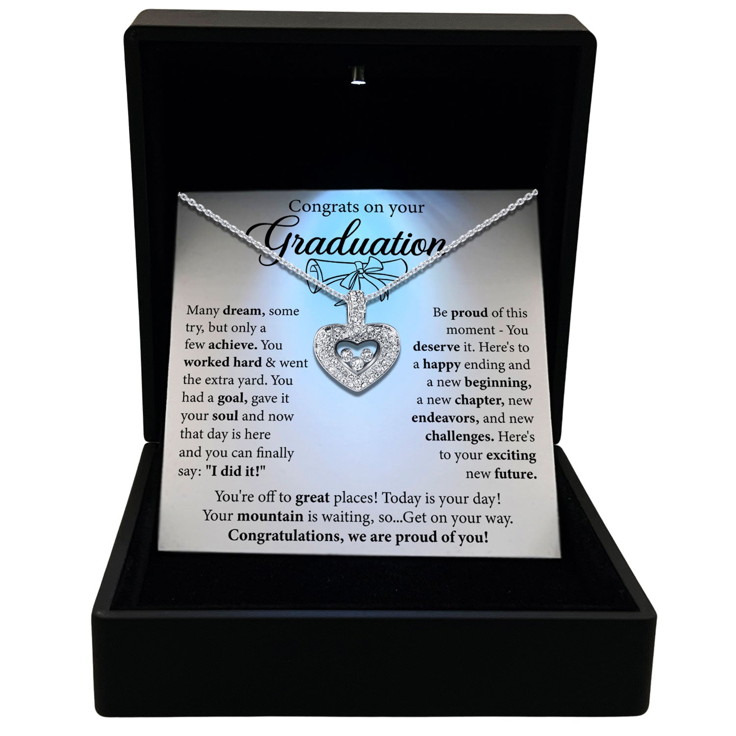Gift For Graduate - Today Is Your Day - Tryndi Floating Heart Necklace