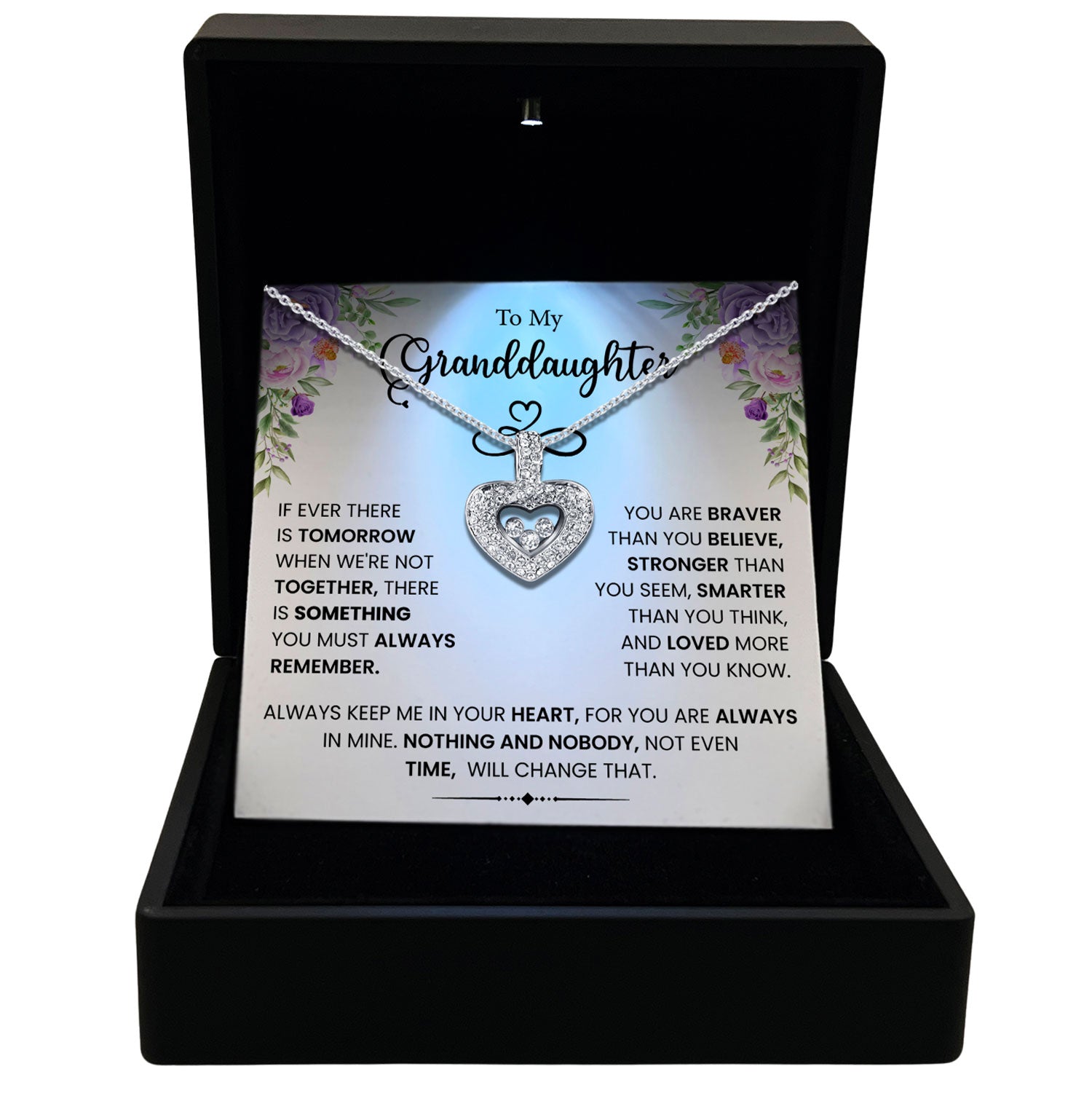 To My Granddaughter - Always Keep Me In Your Heart - Tryndi Floating Heart Necklace