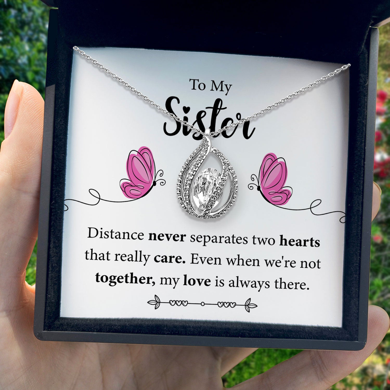 To My Sister - My Love Is Always There - Orbital Birdcage Necklace