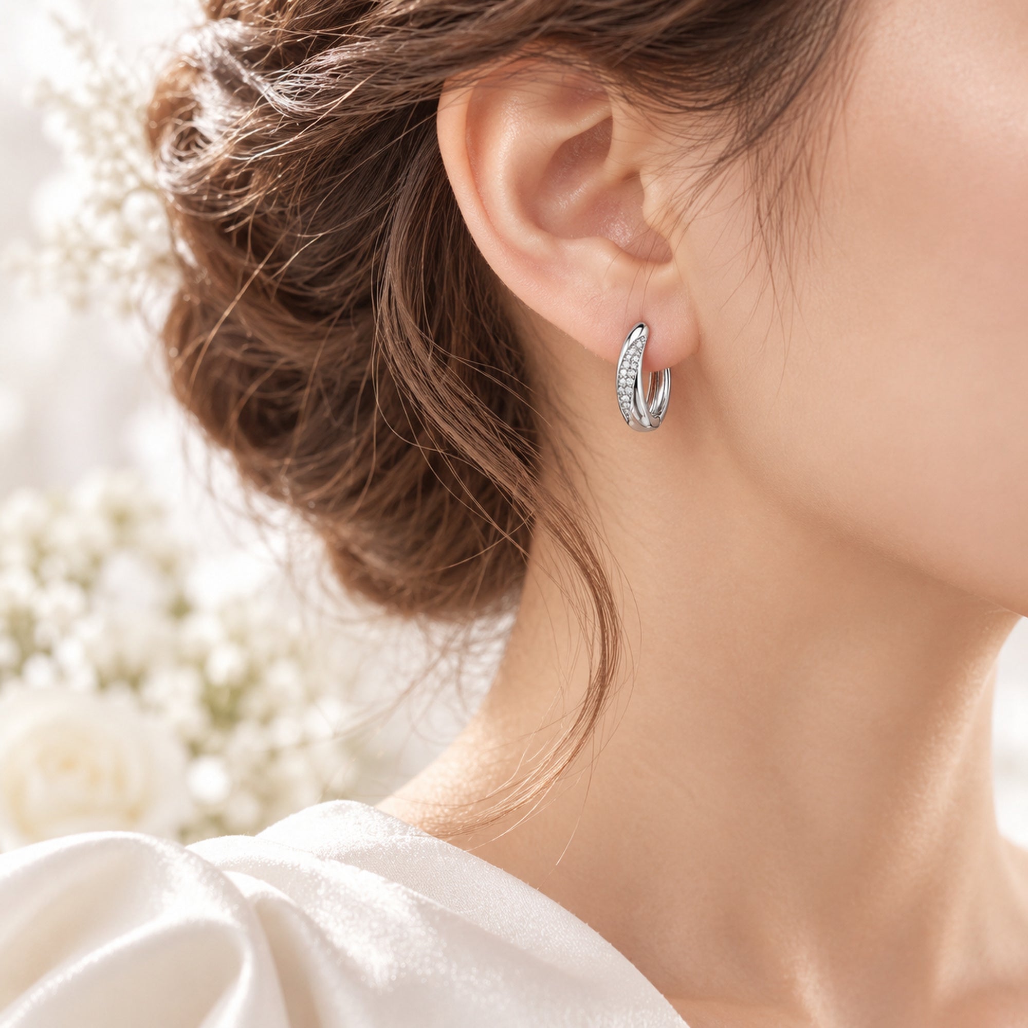 TRYNDI Frosted Crescent Earrings for Women