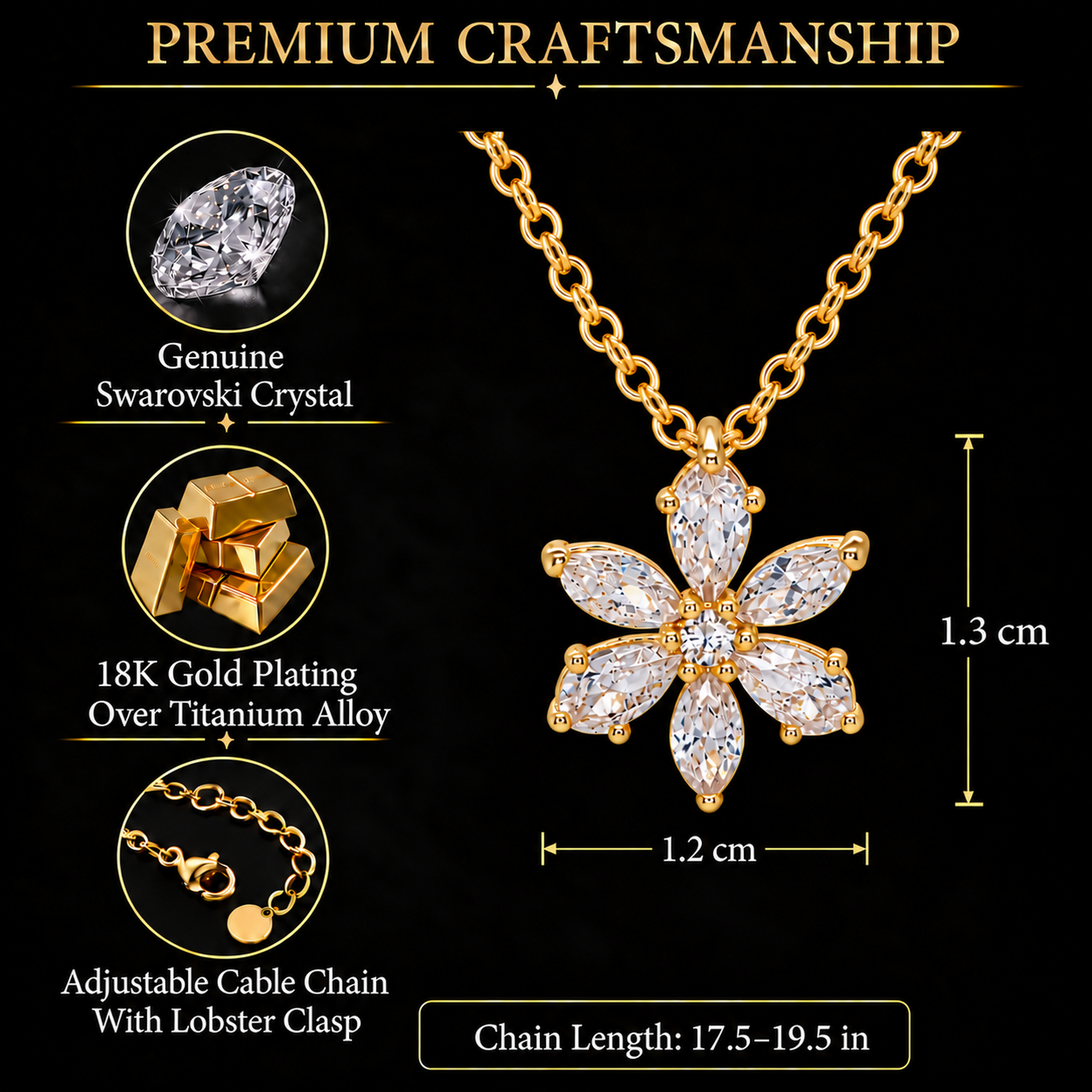 TRYNDI Sparking Daisy Necklace for women