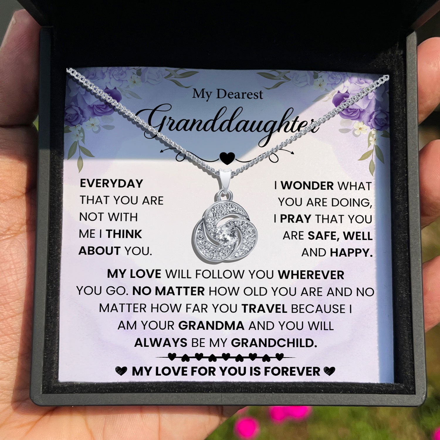 To My Dearest Granddaughter - You Will Always Be My Grandchild - Tryndi Love Knot Necklace