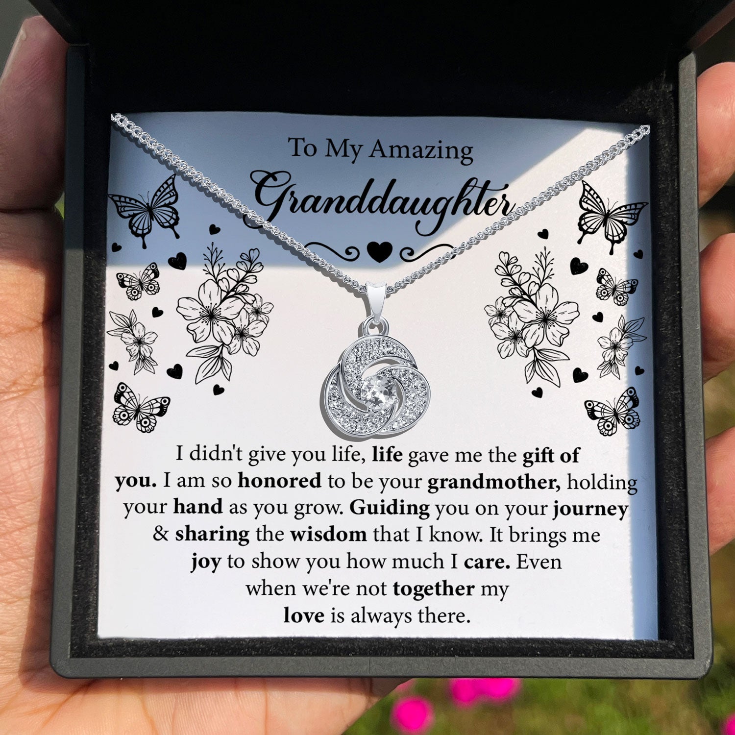 To My Amazing Granddaughter - I am So Honored To Be Your Grandmother - Tryndi Love Knot Necklace