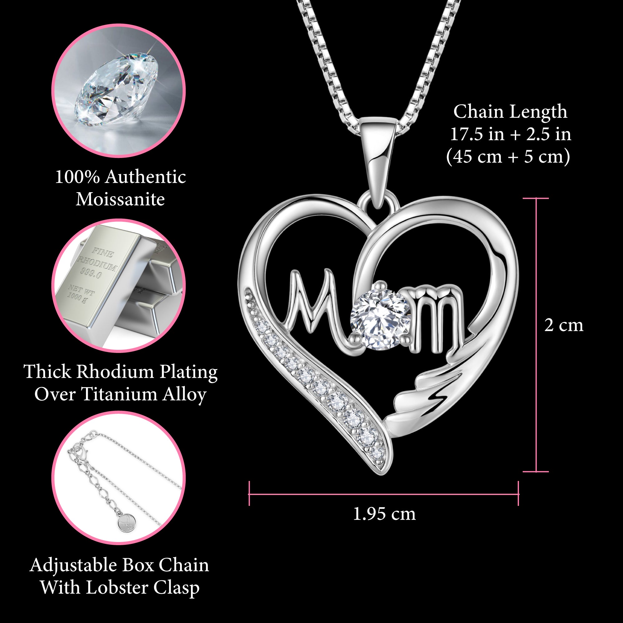 Moissanite Necklace for Mom