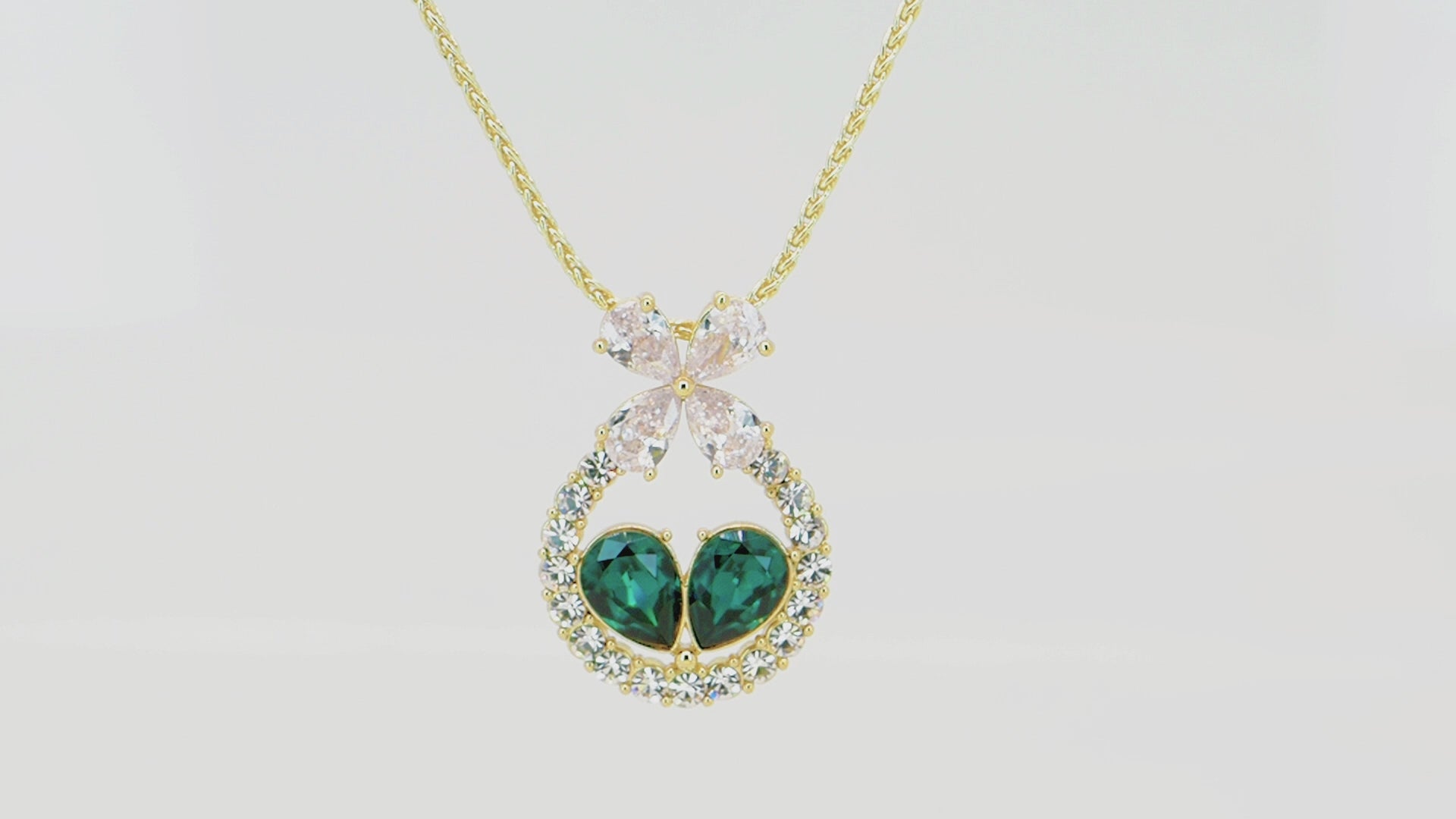 Emerald Heart Pendant Necklace