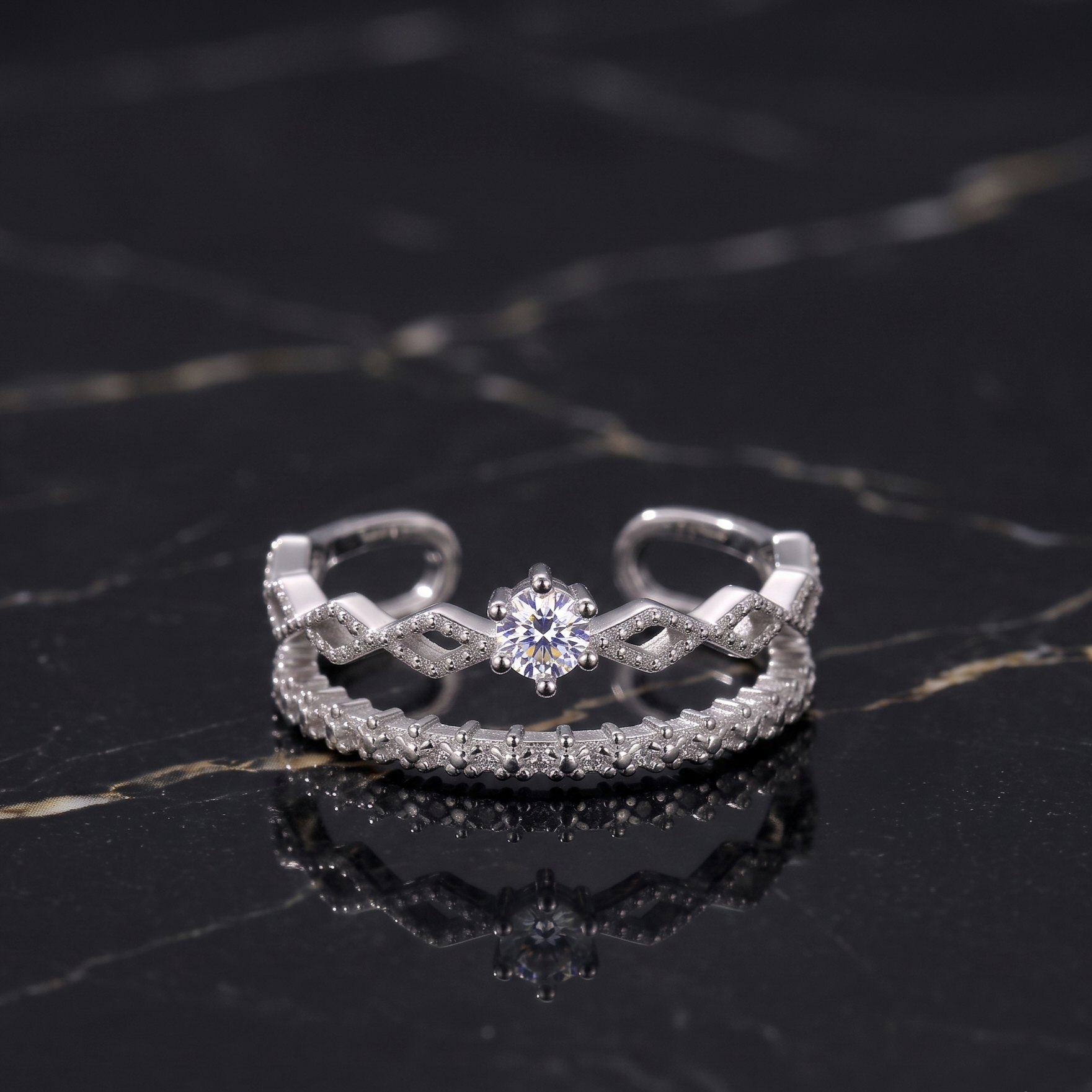 TRYNDI Royal Crown Ring for Women