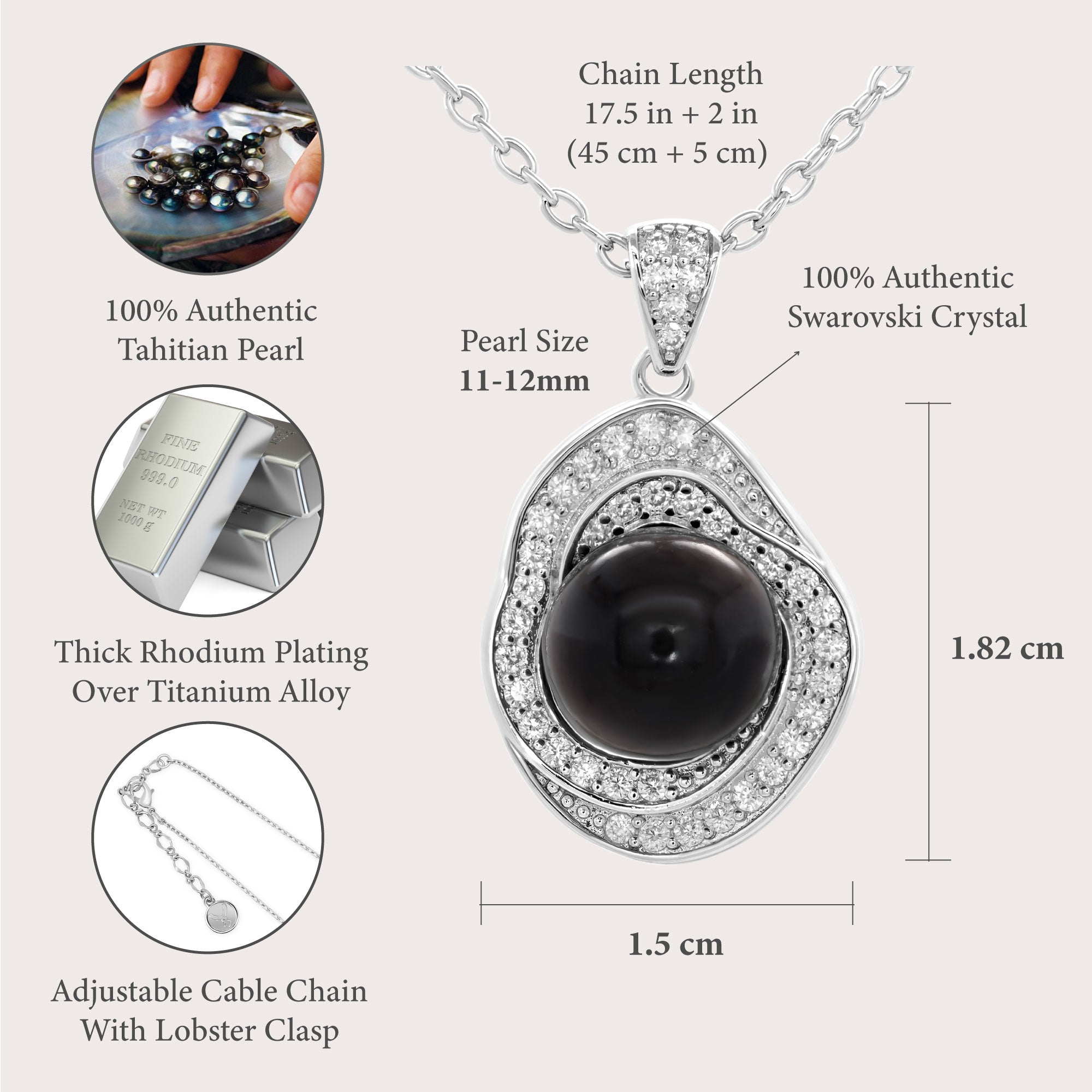 Tahitian Black Pearl Circle Necklace
