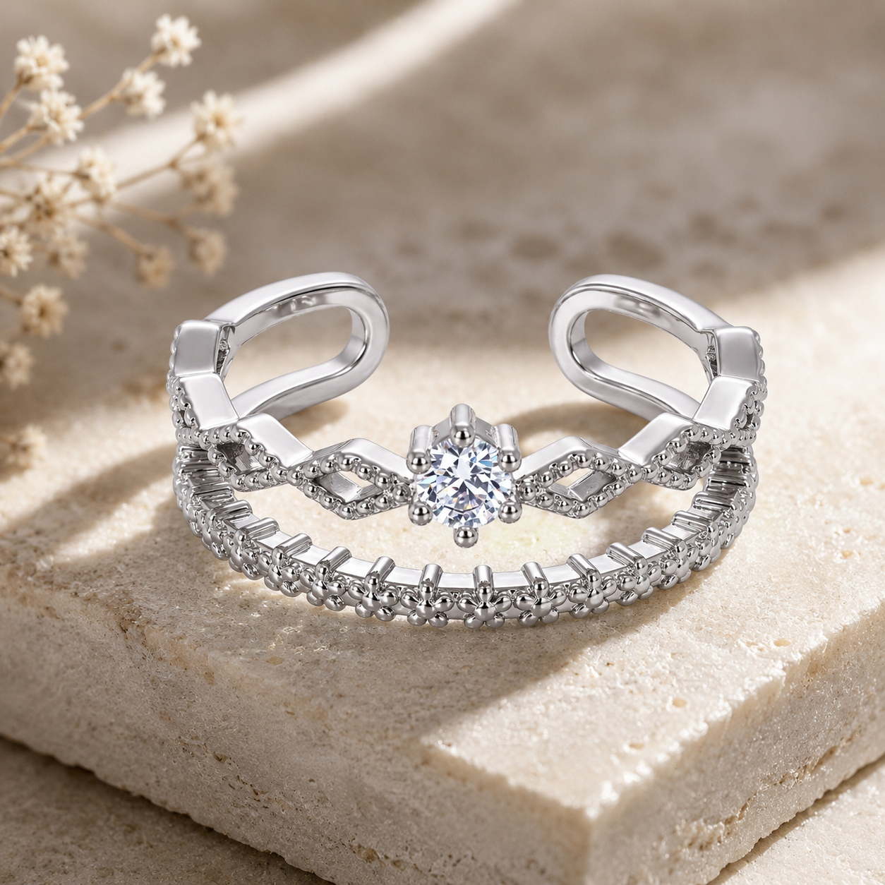 TRYNDI Royal Crown Ring for Women