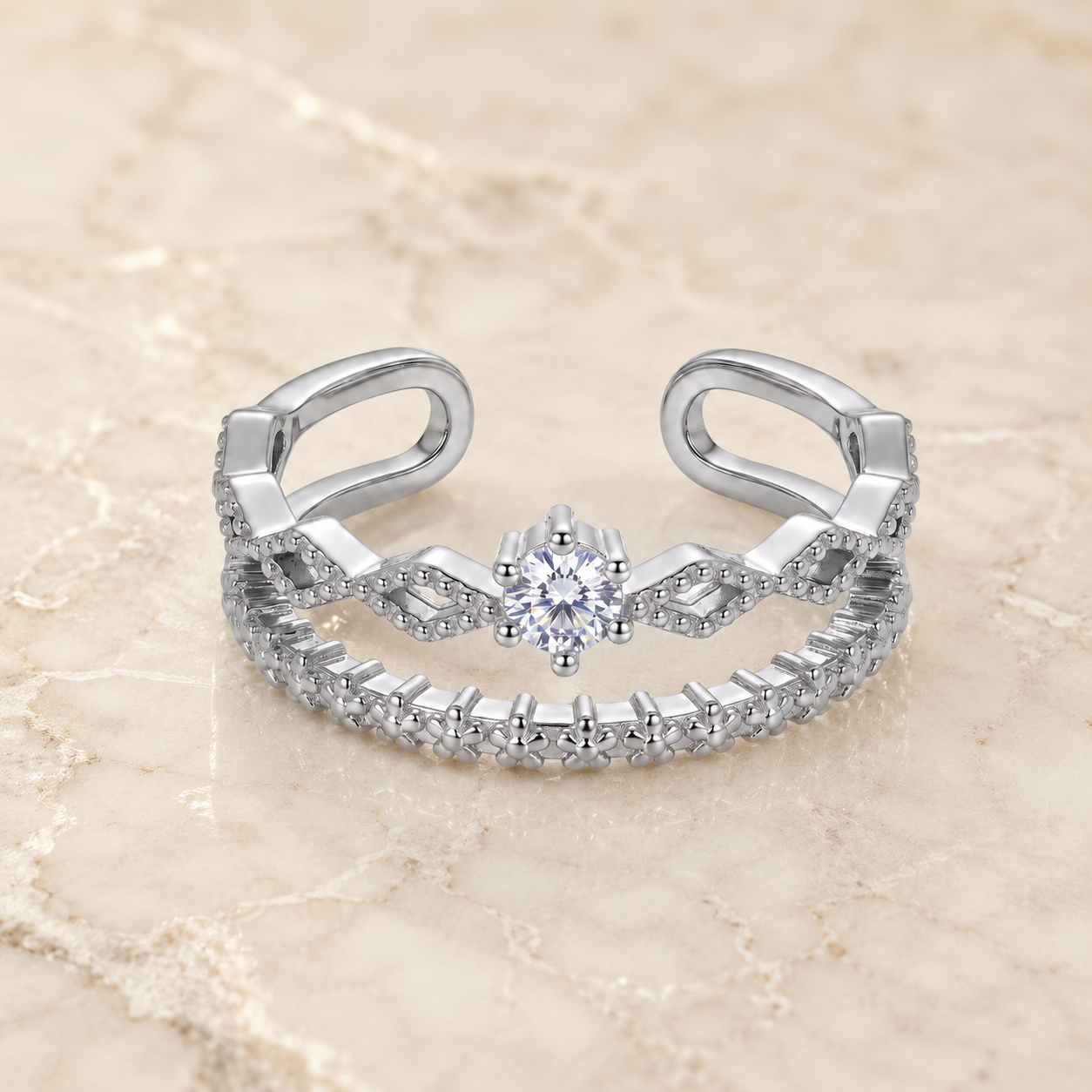 TRYNDI Royal Crown Ring for Women
