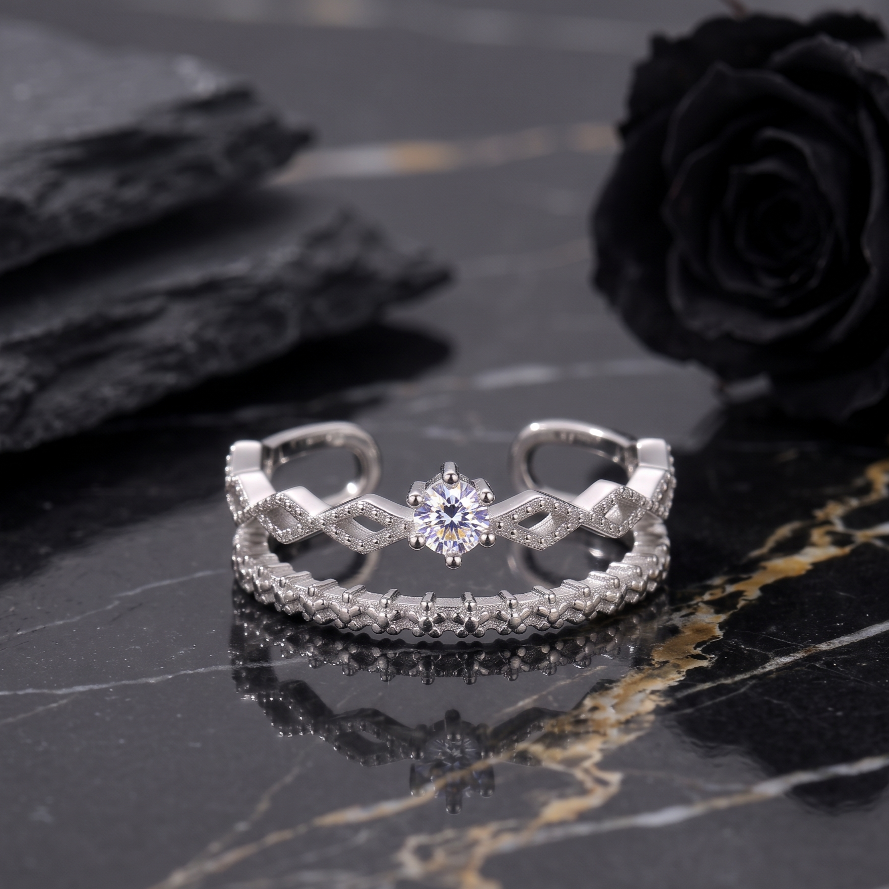 TRYNDI Royal Crown Ring for Women