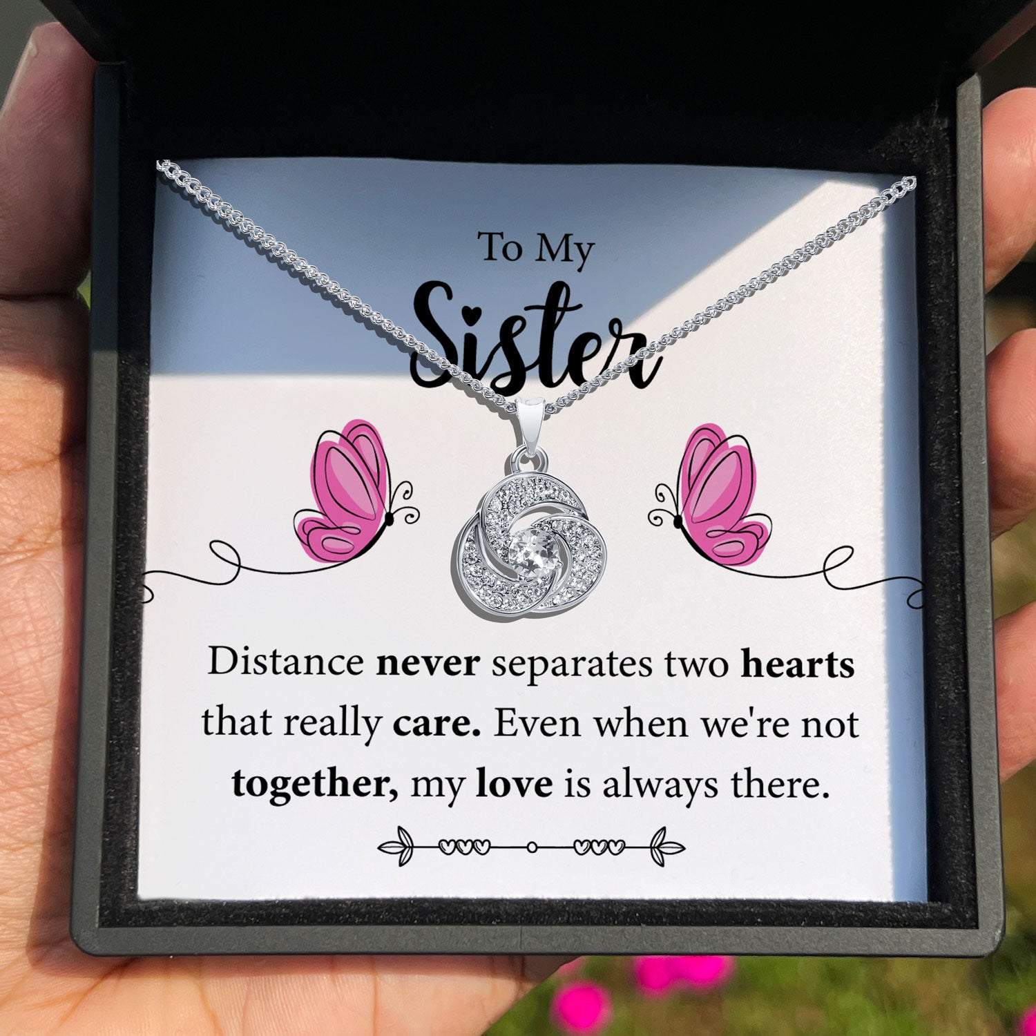 To My Sister - My Love Is Always There - Tryndi Love Knot Necklace