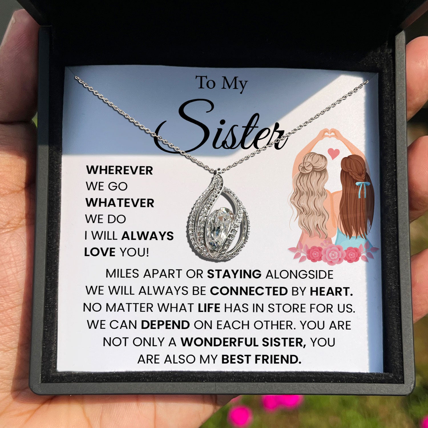 To My Sister - You Are Also My Best Friend - Orbital Birdcage Necklace