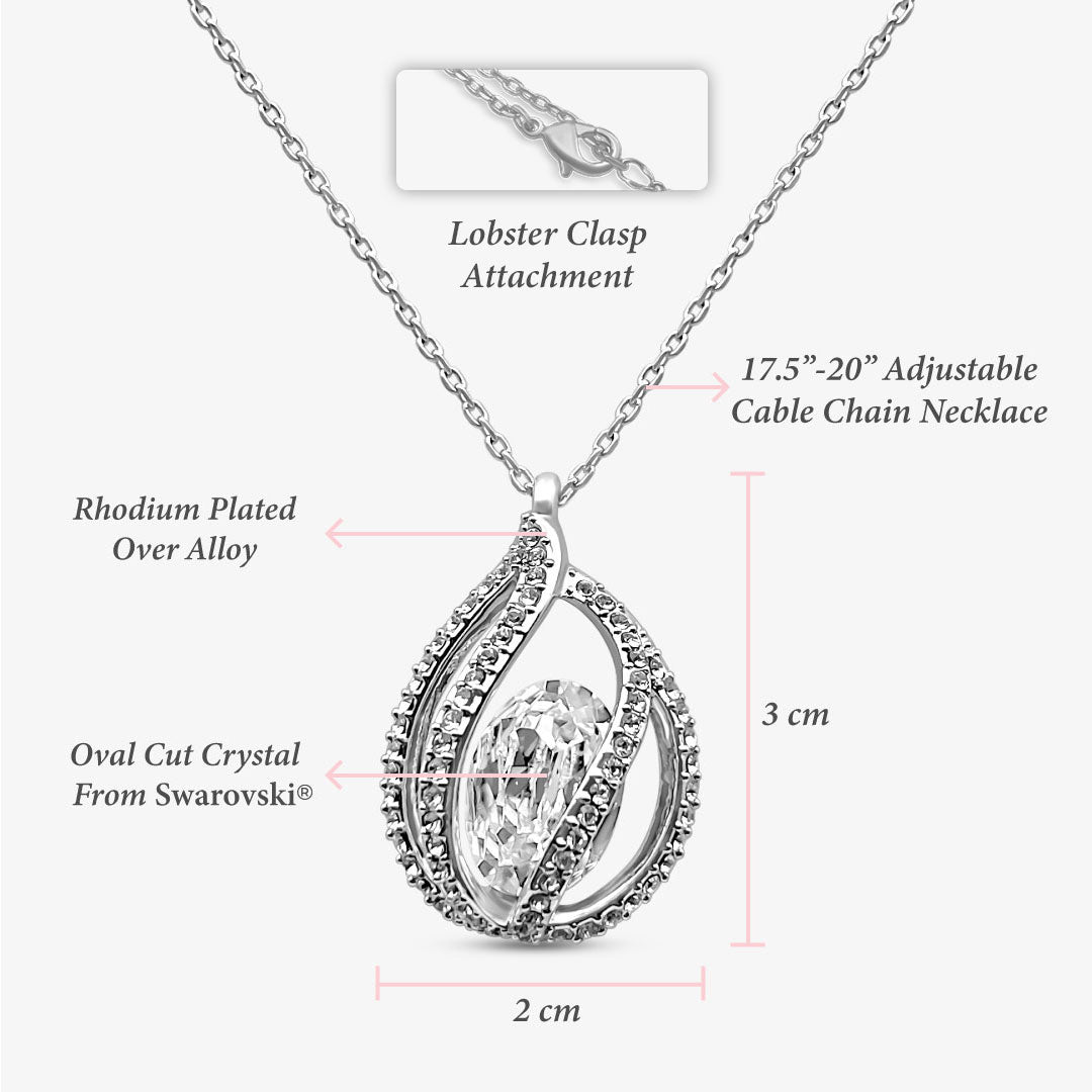 TRYNDI™  70th Birthday Gifts for Her Birdcage Necklace With Authentic Swarovski Crystals