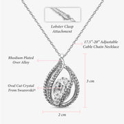TRYNDI™ To My Bonus Mom Birdcage Necklace With Authentic Swarovski Crystals