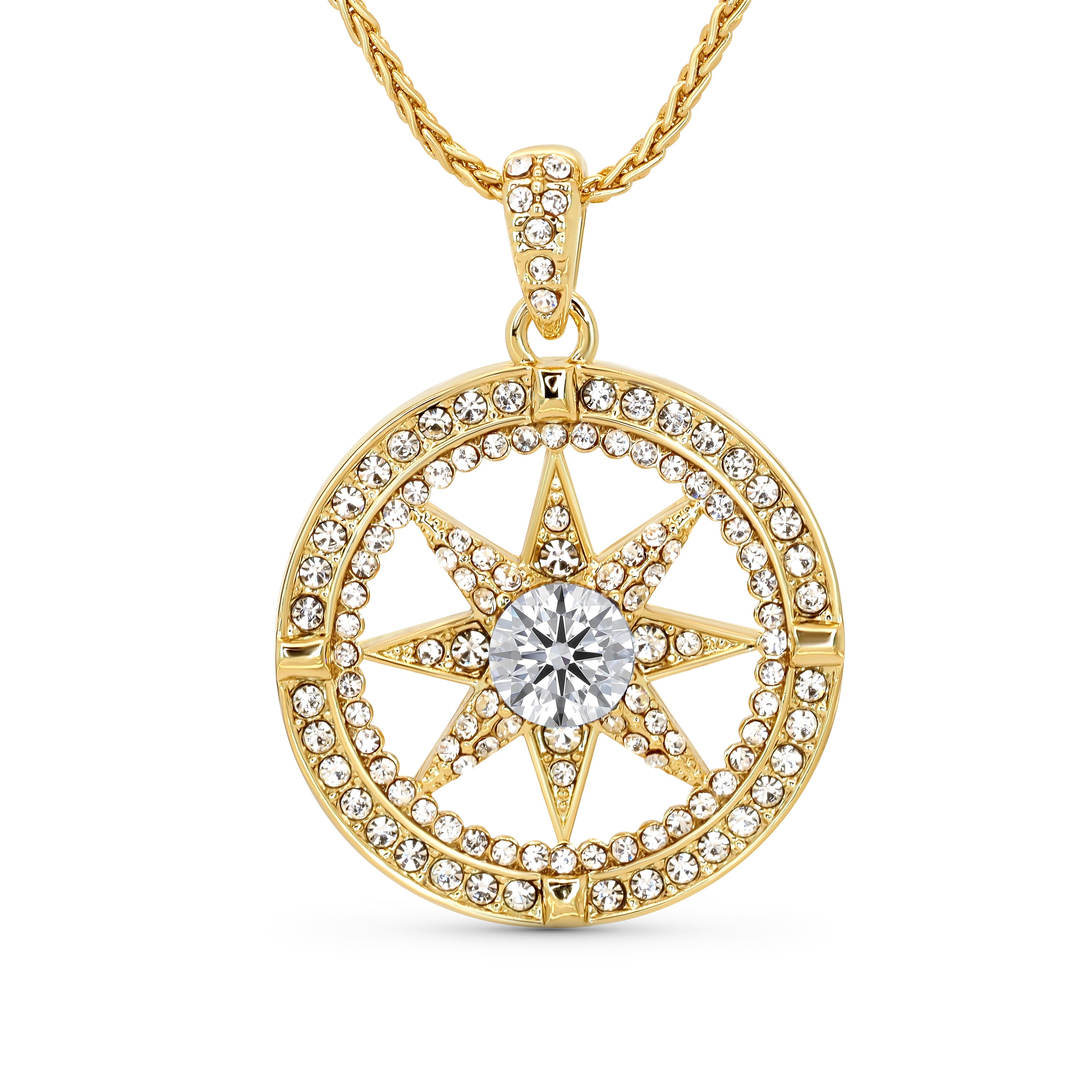 TRYNDI Compass Birthstone Necklace