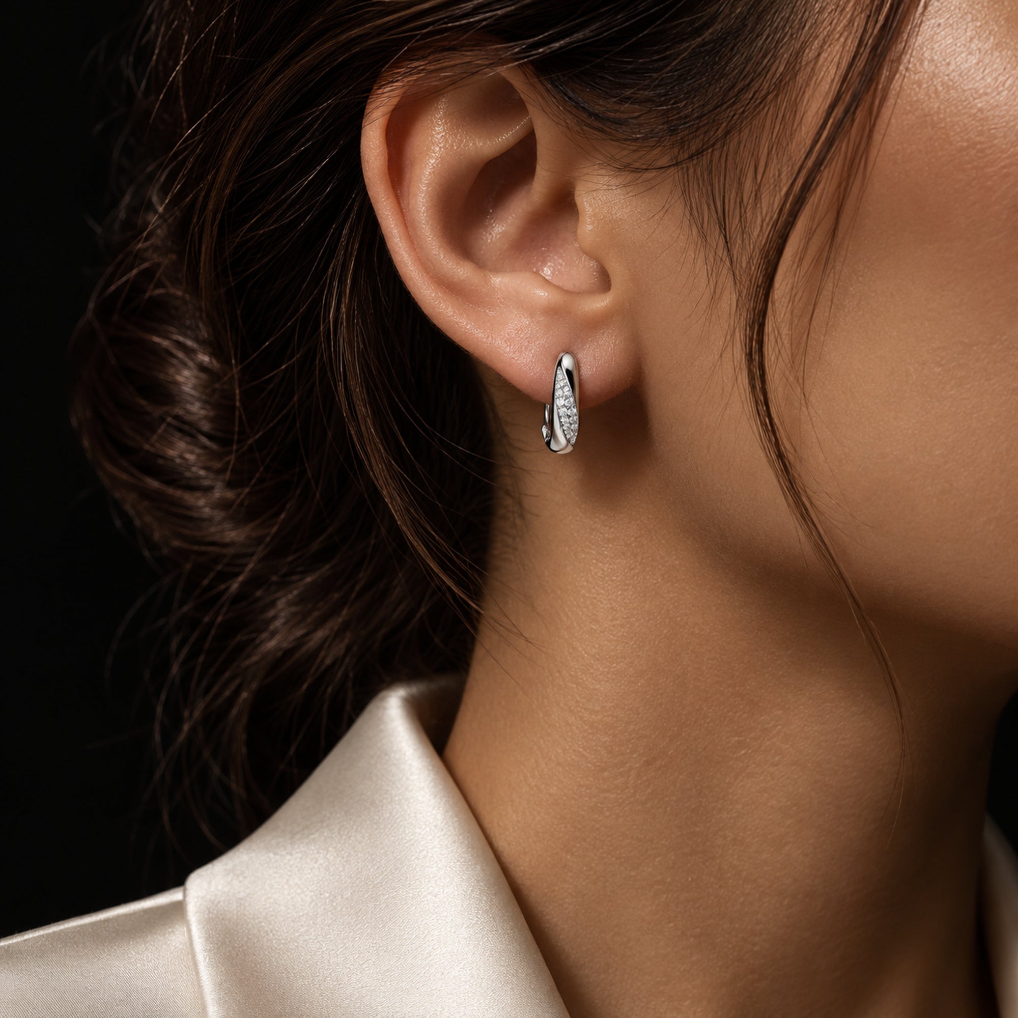 TRYNDI Frosted Crescent Earrings for Women