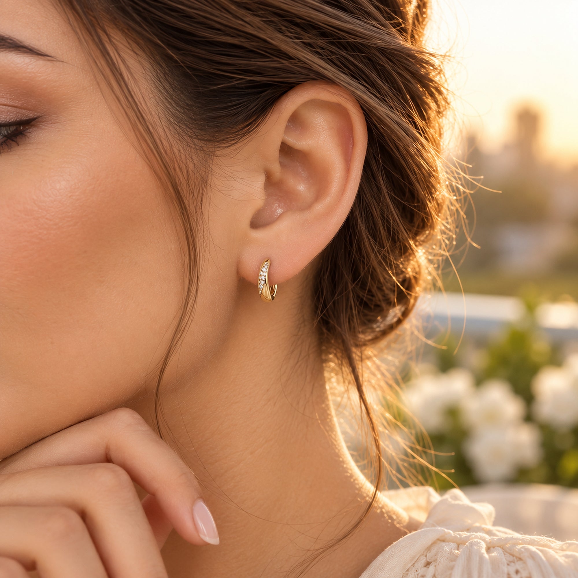 TRYNDI Frosted Crescent Earrings for Women