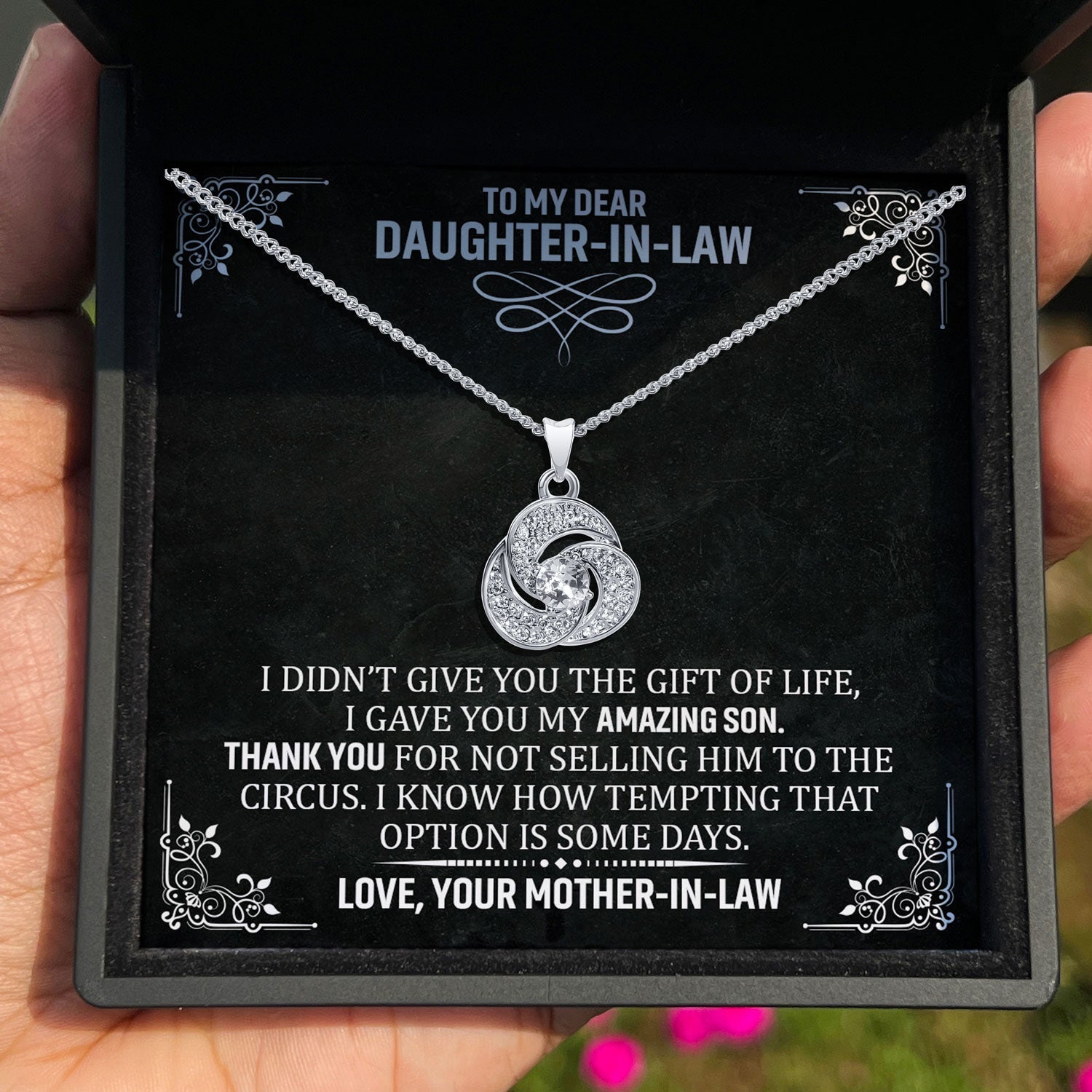 To My Daughter-in-Law - I Gave You My Amazing Son - Tryndi Love Knot Necklace