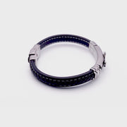 To my Husband You Are My Always and Forever - Premium Stainless Steel Celtic Cross Black Italian Leather Bracelet