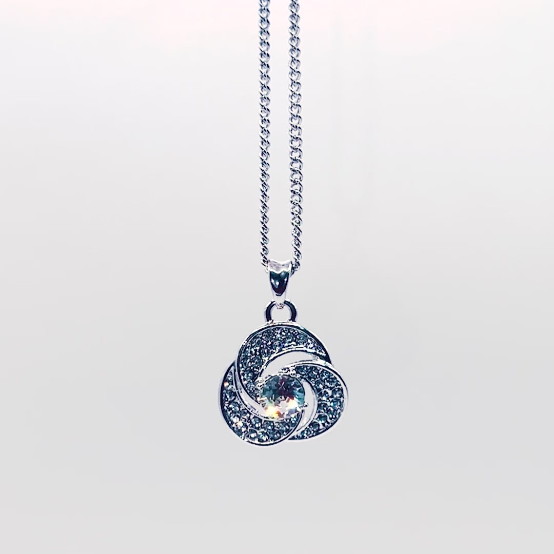 TRYNDI™ To My Girlfriend Floating Heart Necklace With Authentic Swarovski Crystals