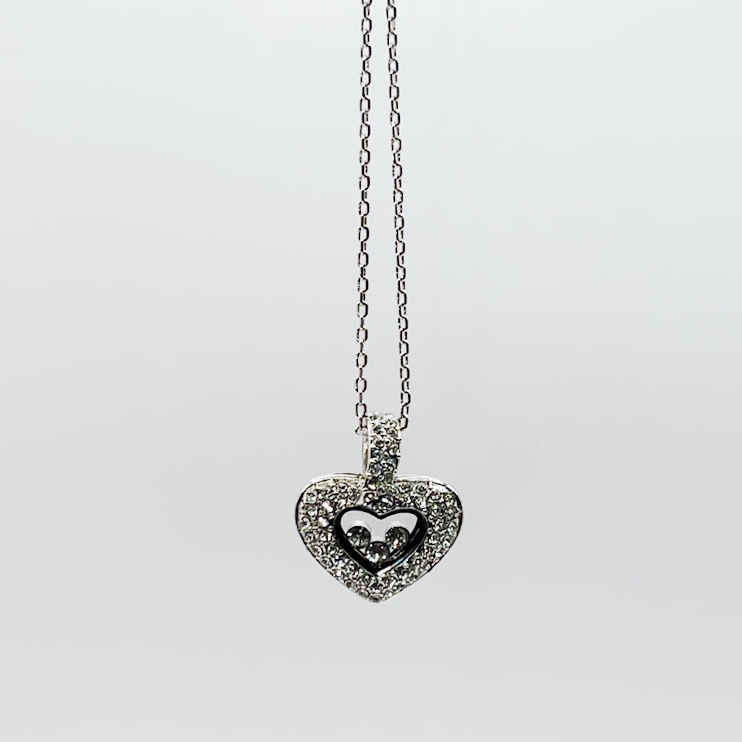 TRYNDI™ My Bonus Mom Floating Heart Necklace With Authentic Swarovski Crystals