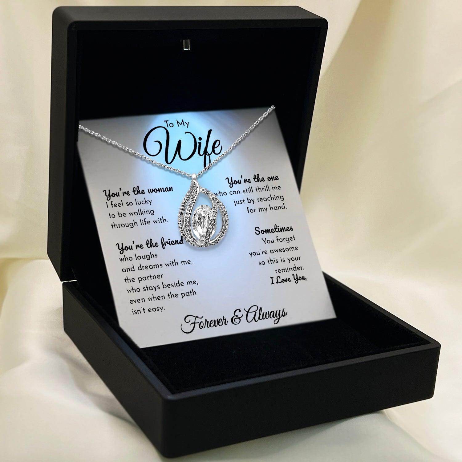 To My Wife - I Love You Forever & Always - Orbital Birdcage Necklace - TRYNDI