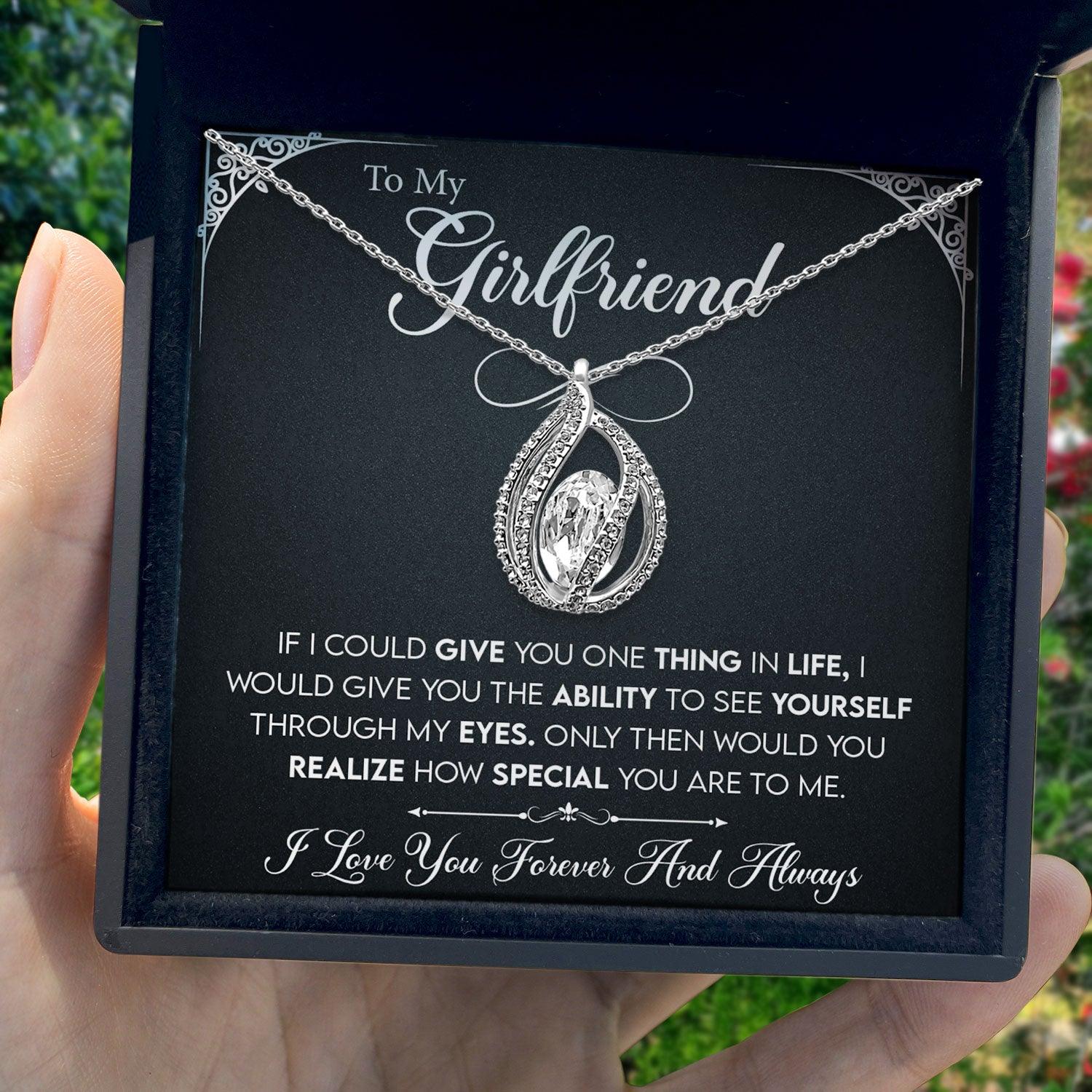 To My Girlfriend - I Love You Forever And Always - Orbital Birdcage Necklace - TRYNDI