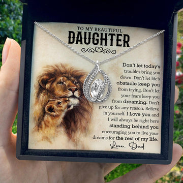 To My Beautiful Daughter - Don't Give Up For Any Reason - Orbital Birdcage Necklace - TRYNDI