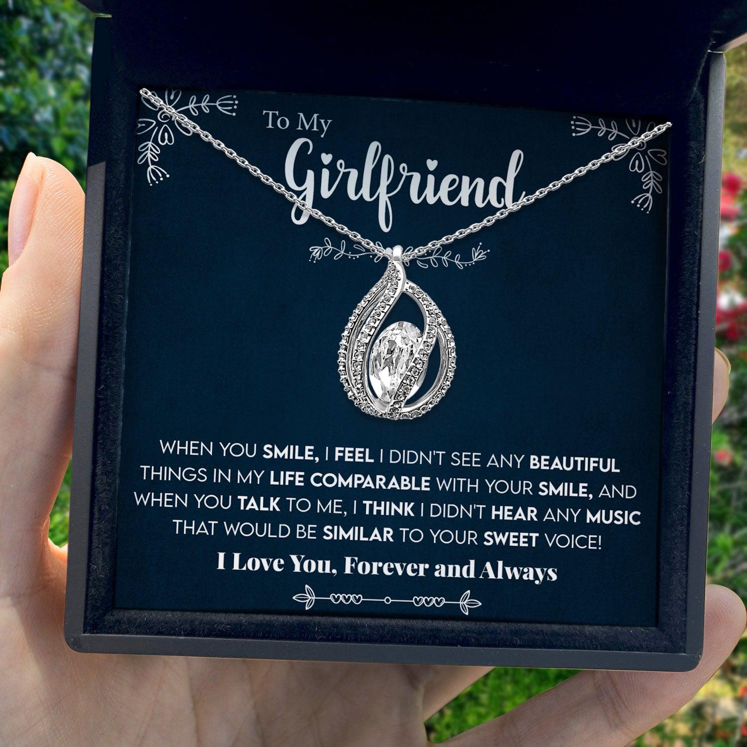 To My Girlfriend - I Love You Forever and Always - Orbital Birdcage Necklace - TRYNDI