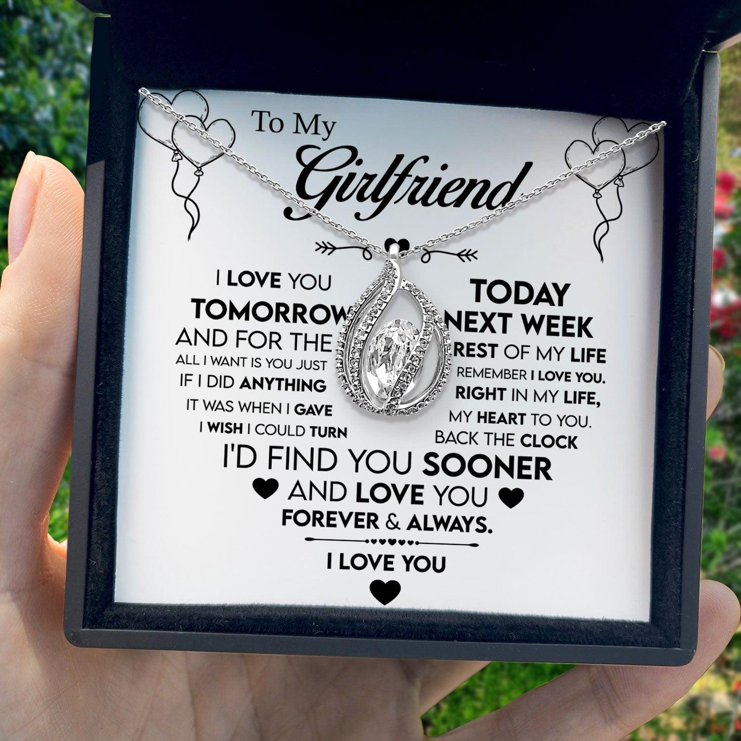 To My Girlfriend - Today, Next Week, Rest Of My Life Remember I Love You - Orbital Birdcage Necklace - TRYNDI