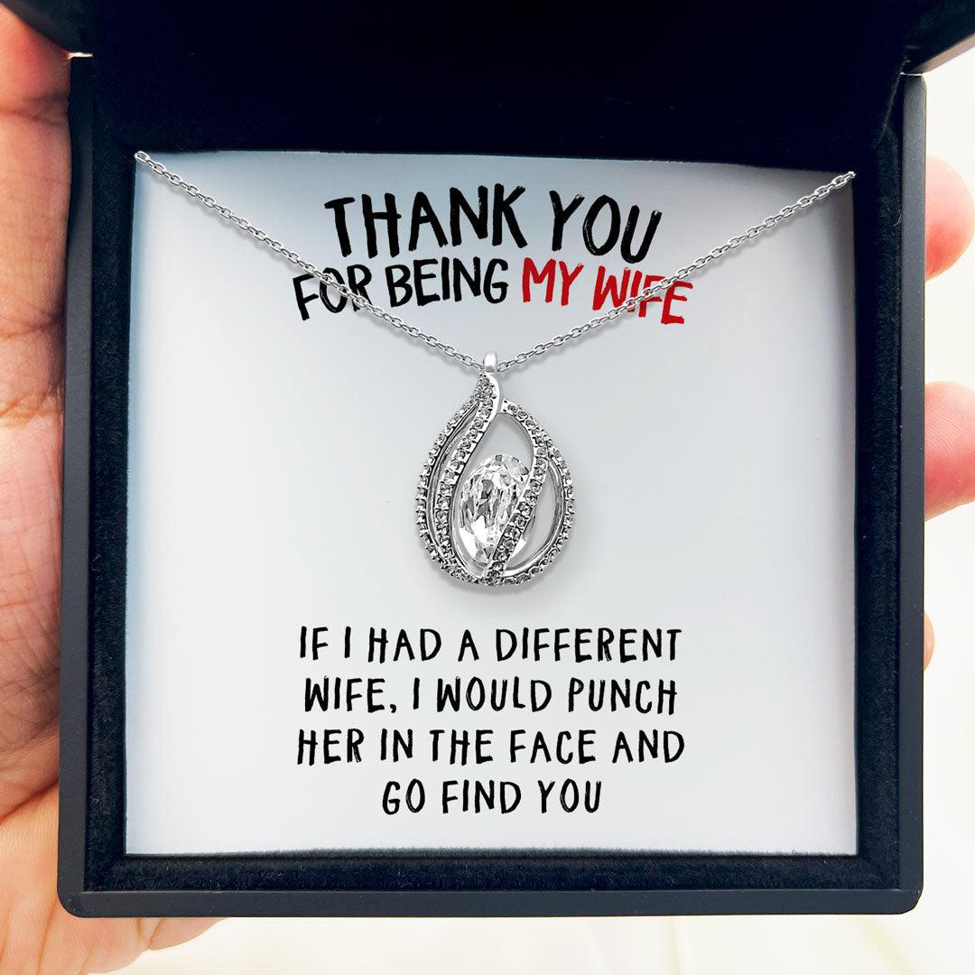 To My Wife - Thank You For Being My Wife - Orbital Birdcage Necklace - TRYNDI