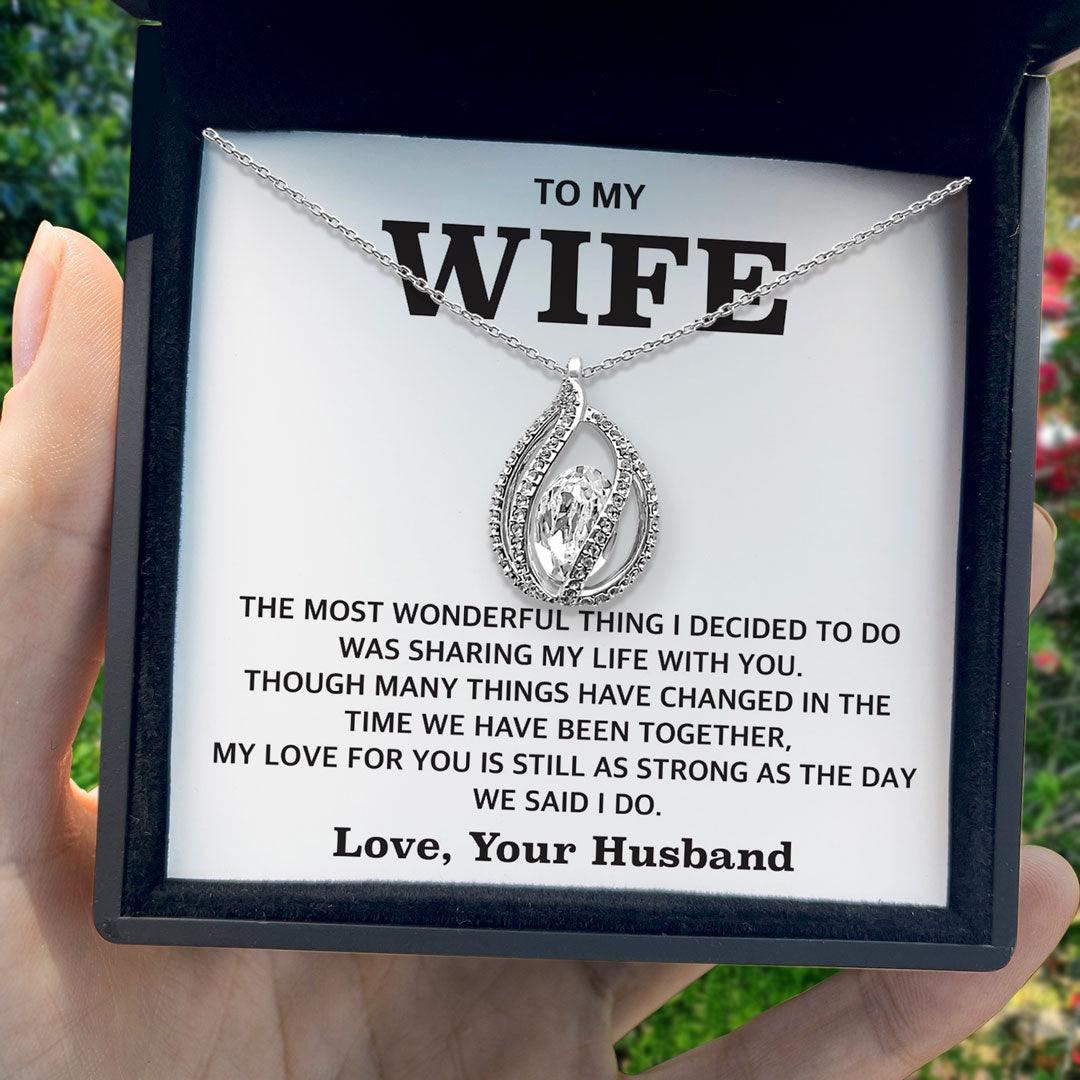 To My Beautiful Wife - My Love For You Is As Strong As The Day We Said I Do - Orbital Birdcage Necklace - TRYNDI