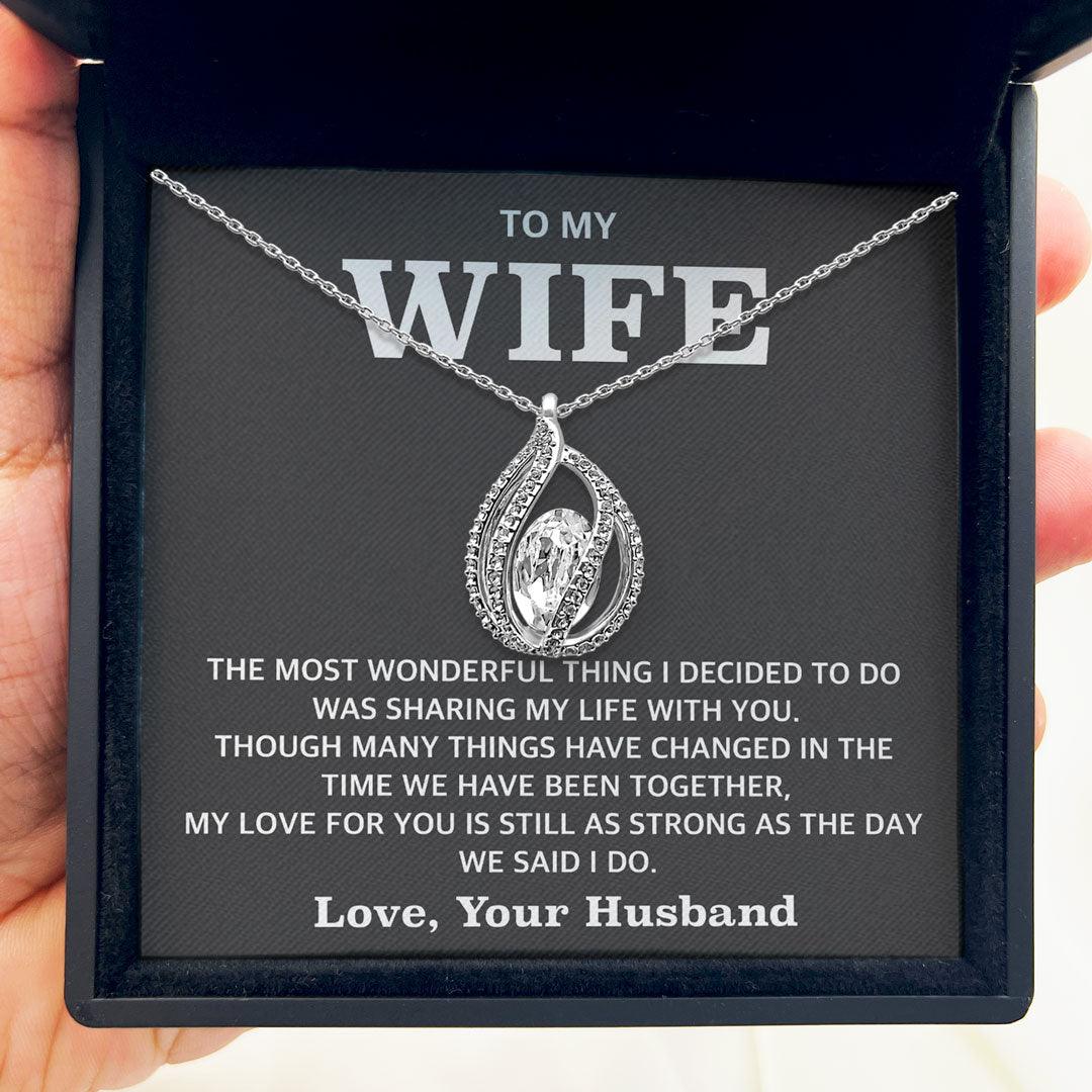 To My Wife - My Love For You Is As Strong As The Day We Said I Do - Orbital Birdcage Necklace - TRYNDI
