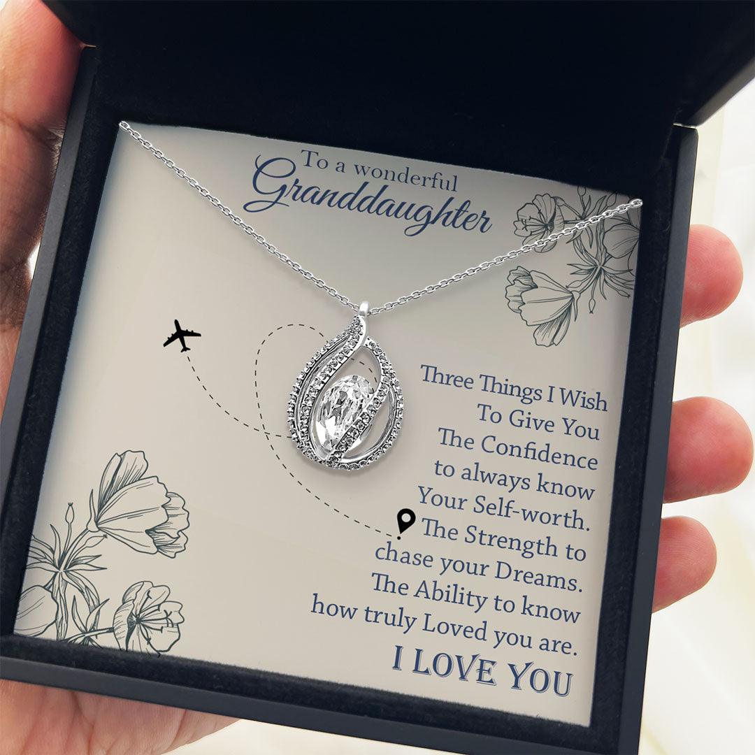 To A Wonderful Granddaughter - I Love You - Orbital Birdcage Necklace - TRYNDI