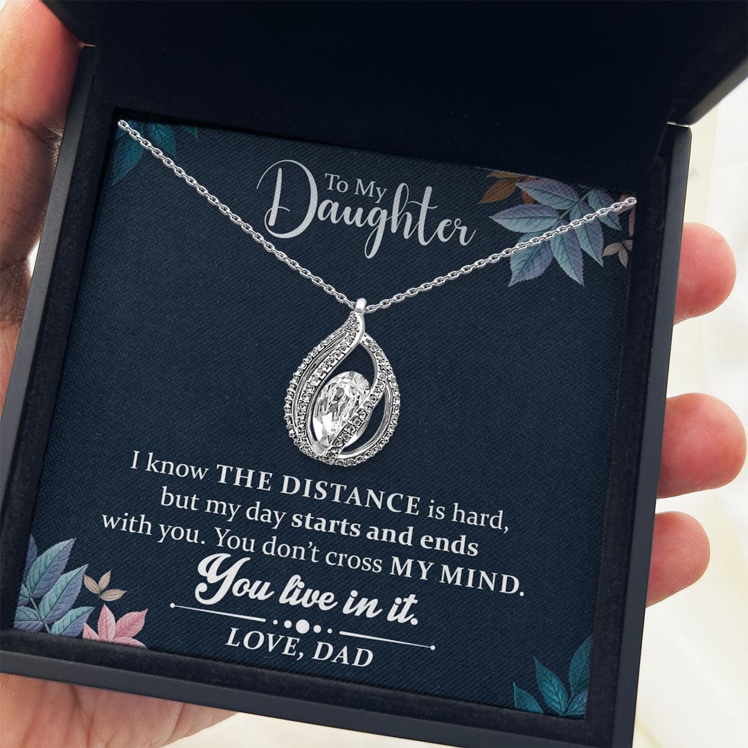 To My Daughter - My Day Starts And Ends With You - Orbital Birdcage Necklace - TRYNDI