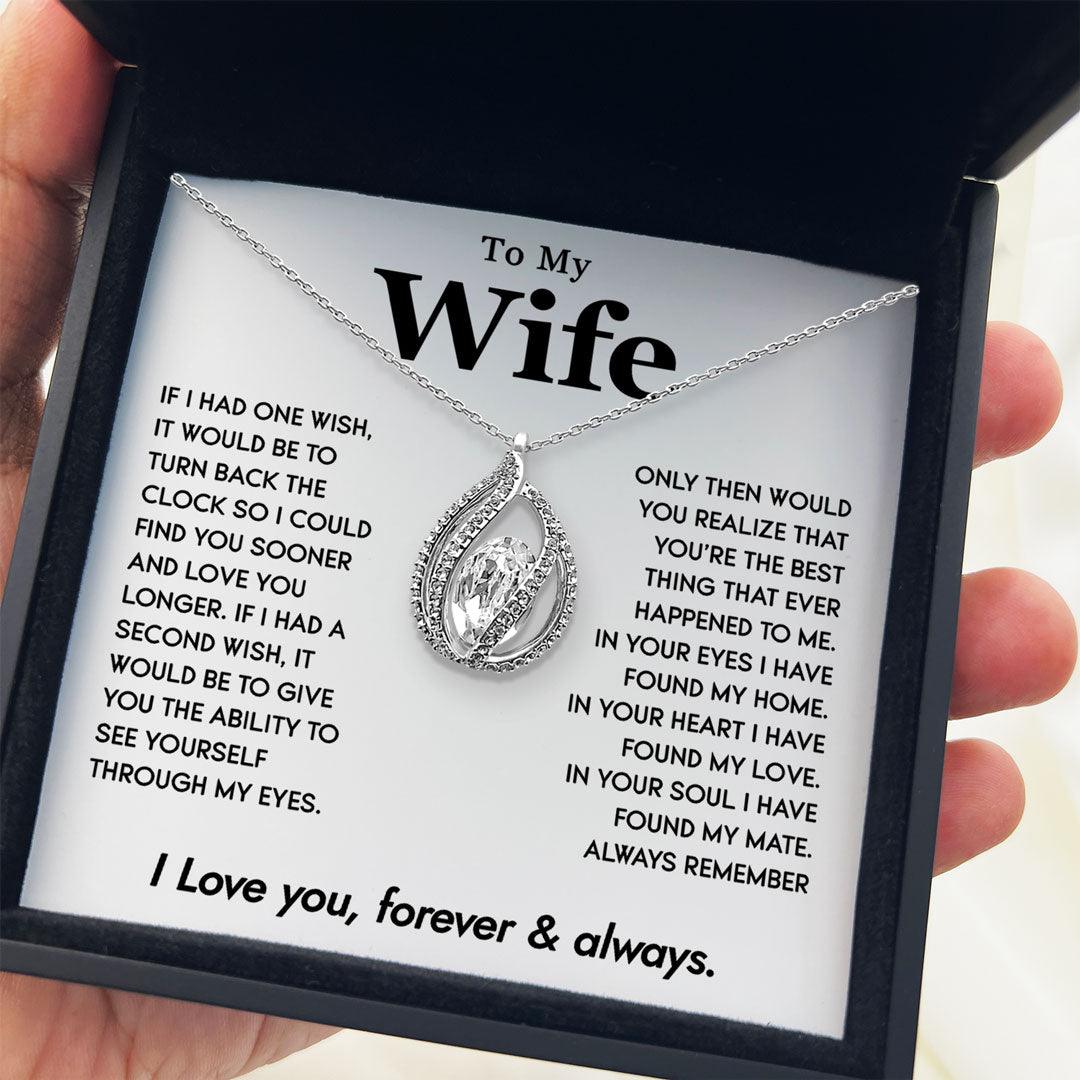 To My Wife - I Love You, Forever & Always - Orbital Birdcage Necklace - TRYNDI