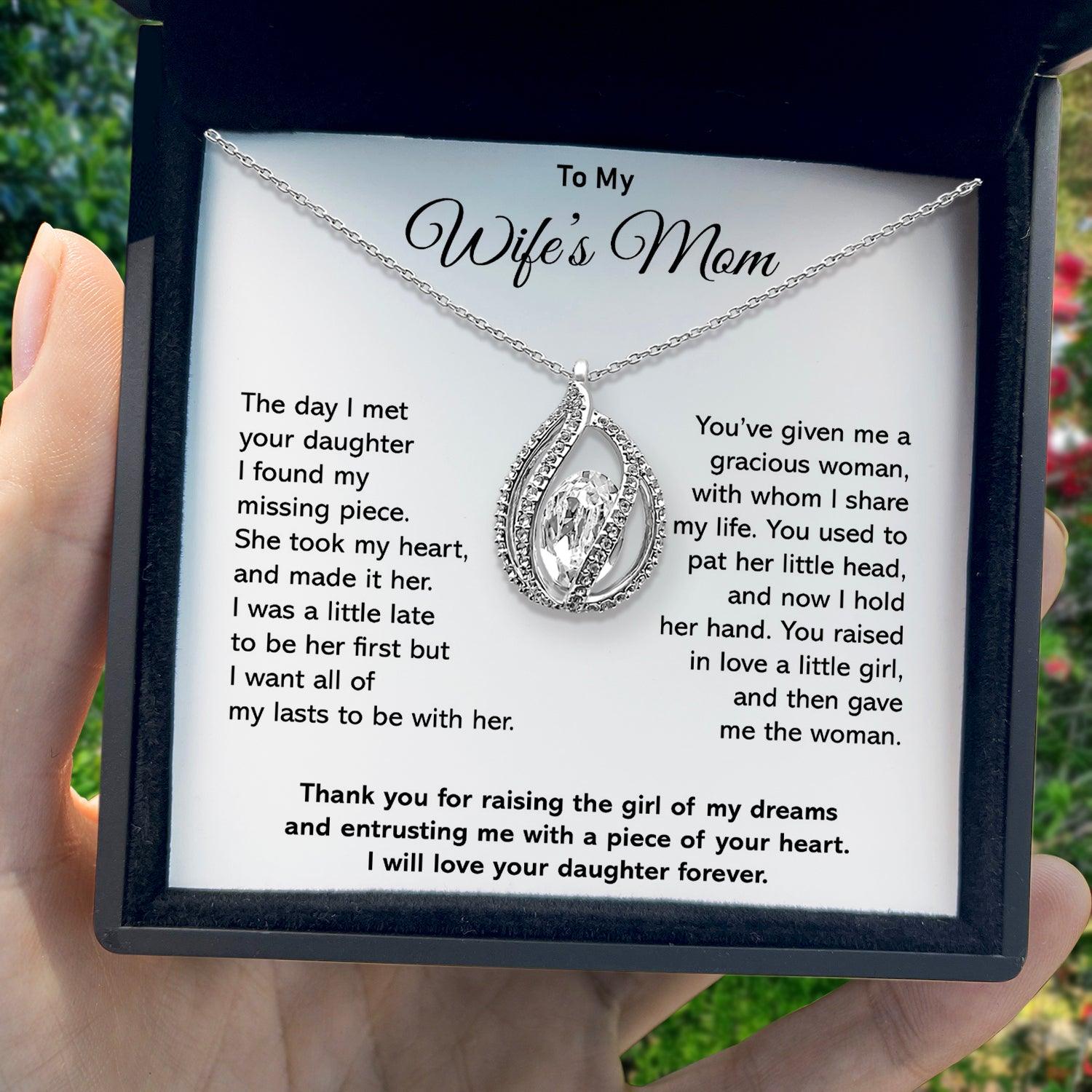 To My Wife's Mom - I Will Love Your Daughter Forever  - Orbital Birdcage Necklace - TRYNDI