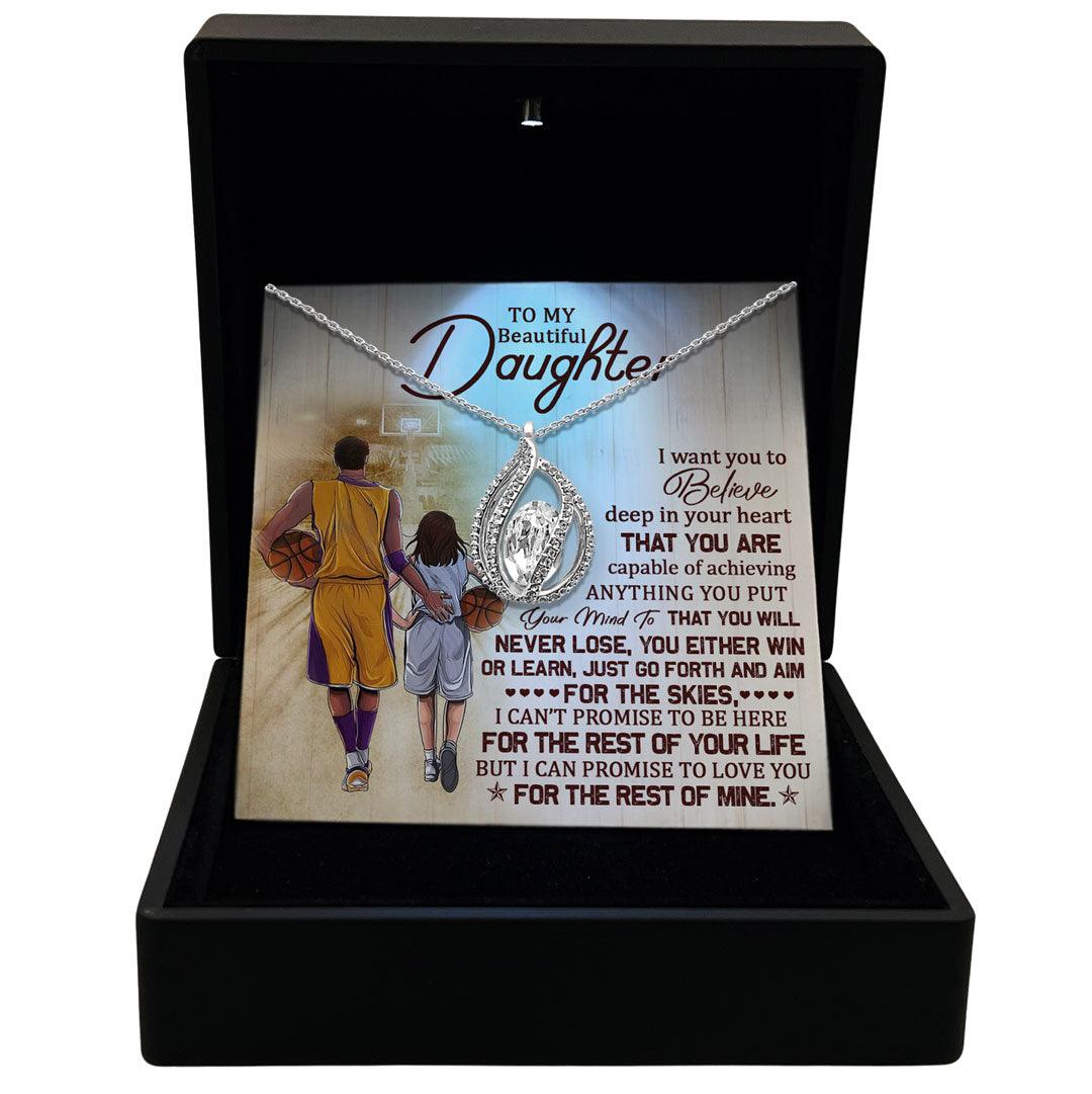 To My Beautiful Daughter - Just Go Forth And Aim For The Skies - Orbital Birdcage Necklace - TRYNDI