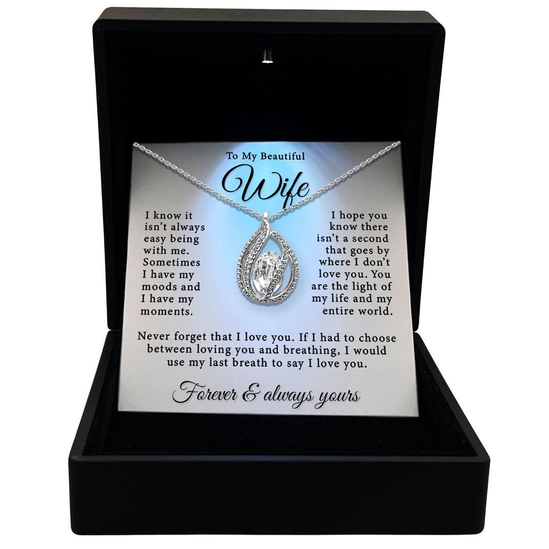 To My Beautiful Wife - Never Forget That I Love You - Orbital Birdcage Necklace - TRYNDI