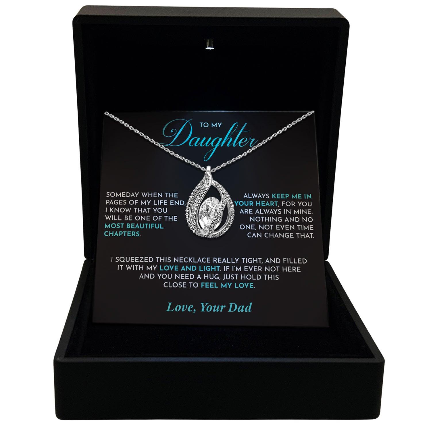 To My  Daughter - Always Keep Me in Your Heart - Orbital Birdcage Necklace - TRYNDI
