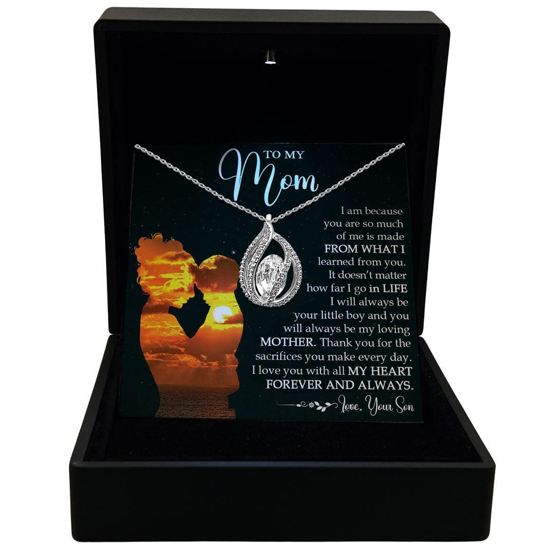 To My Mom - I Love You With All My Heart - Orbital Birdcage Necklace - TRYNDI