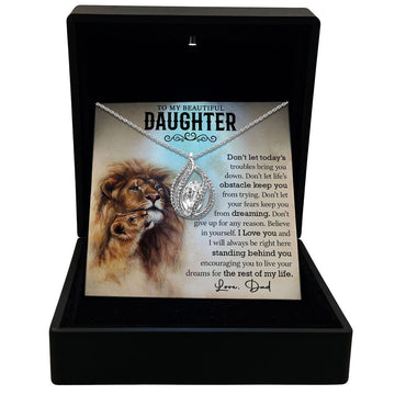 To My Beautiful Daughter - Don't Give Up For Any Reason - Orbital Birdcage Necklace - TRYNDI