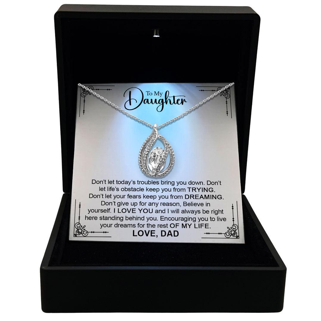To My Daughter - Don't Give Up For Any Reason - Orbital Birdcage Necklace - TRYNDI