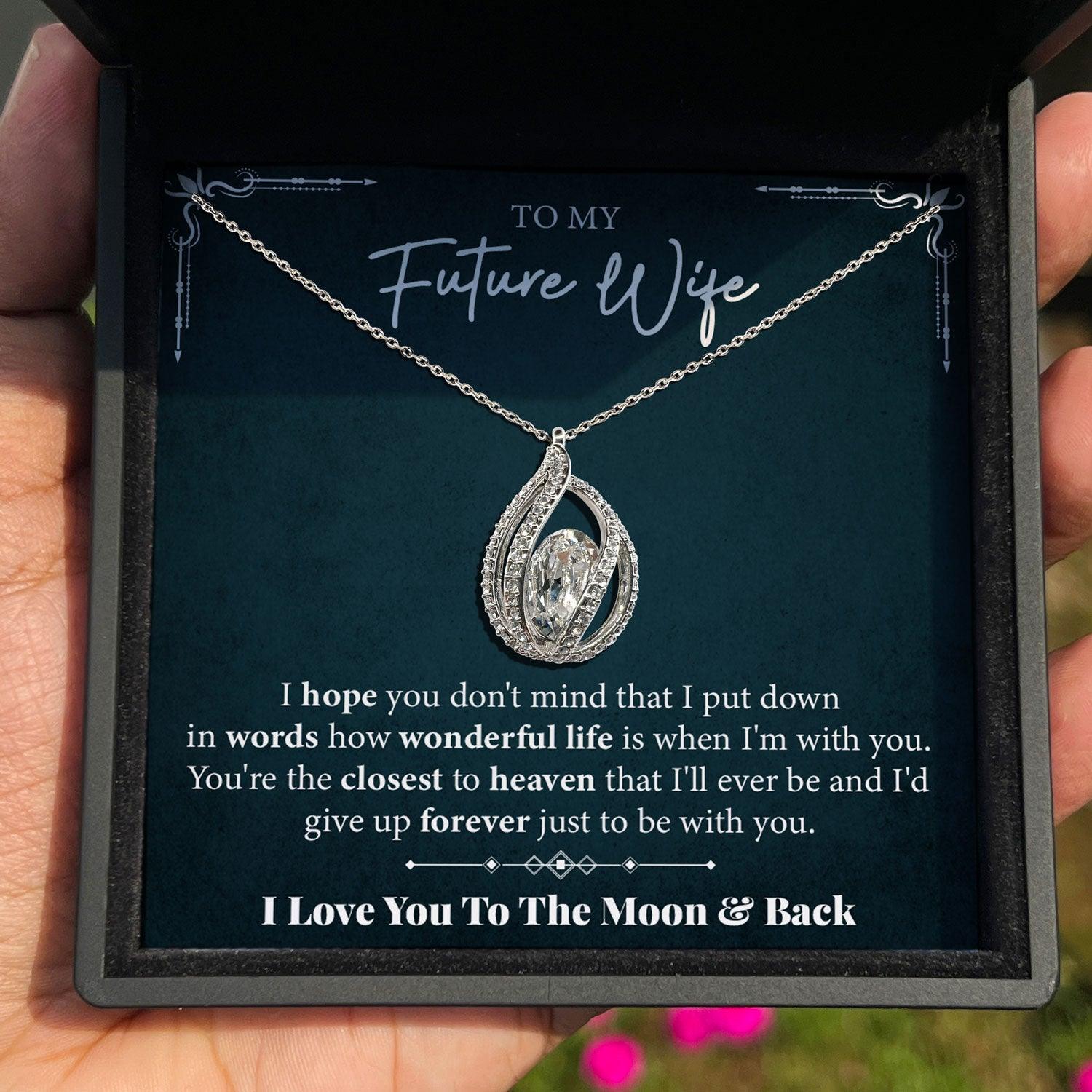 To My Beautiful Future Wife - You Are The Closest To Heaven - Orbital Birdcage Necklace - TRYNDI