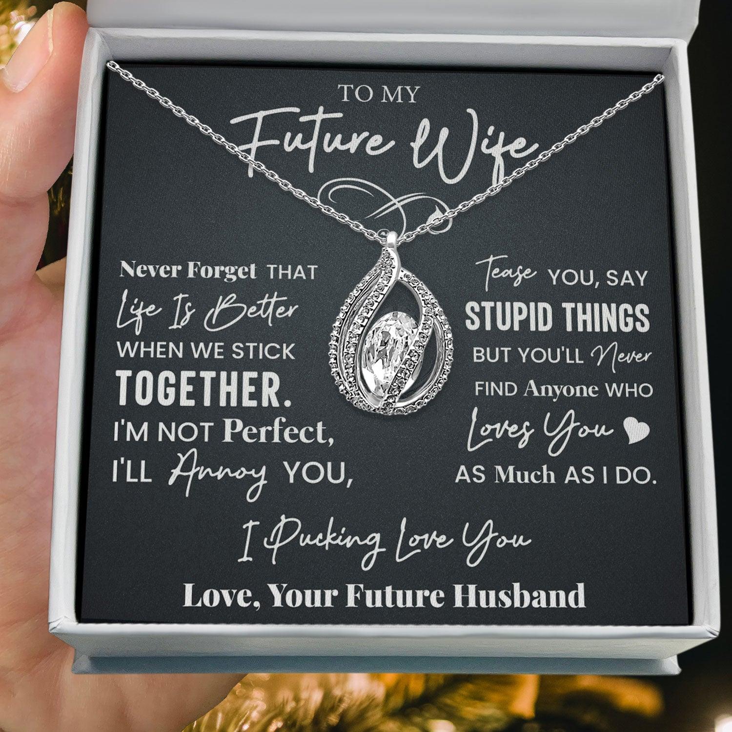 To My Future Wife - Never Forget That Life Is Better When We Stick Together - Orbital Birdcage Necklace - TRYNDI