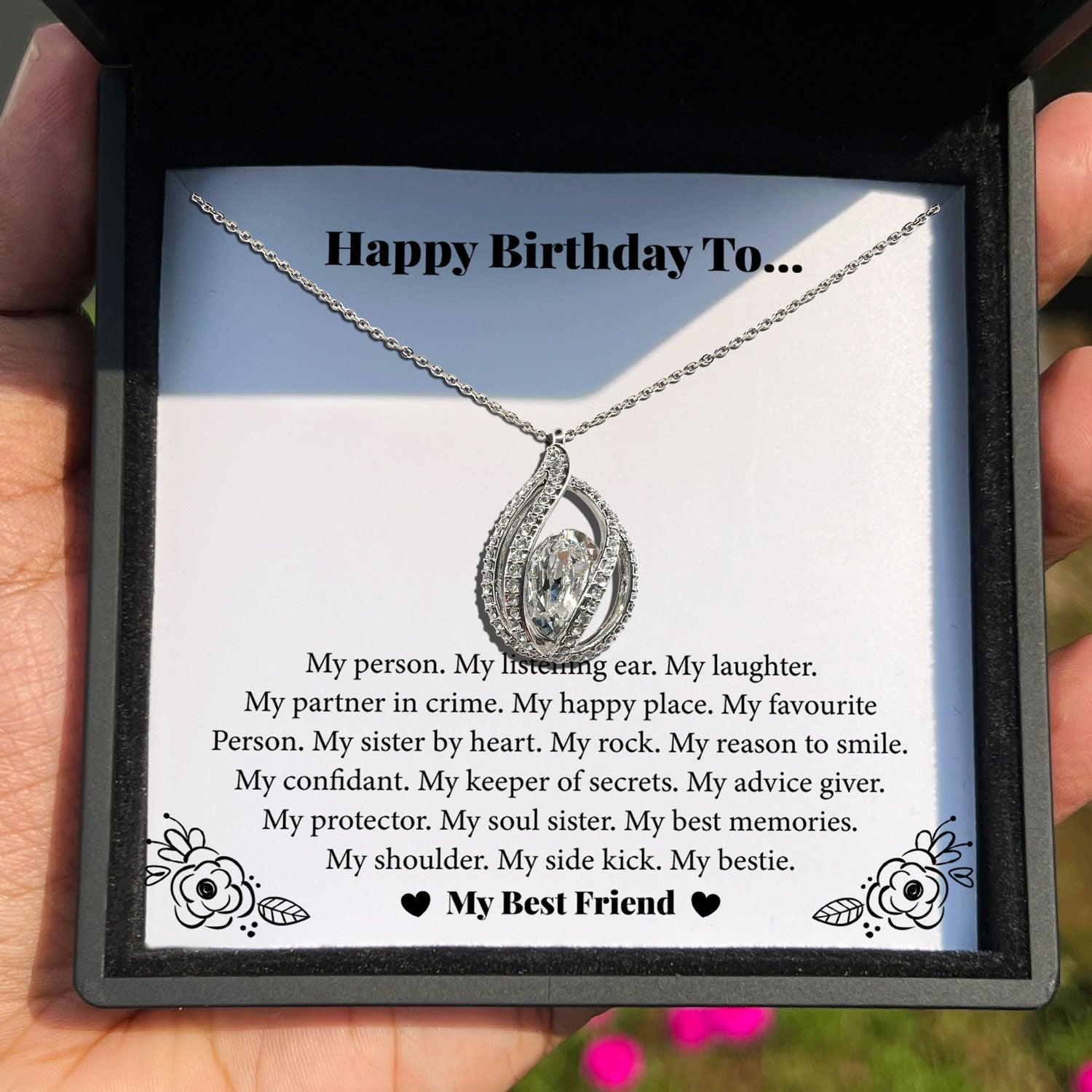 To My Bestie - My Person, My Listening Ear, My Laughter - Orbital Birdcage Necklace - TRYNDI
