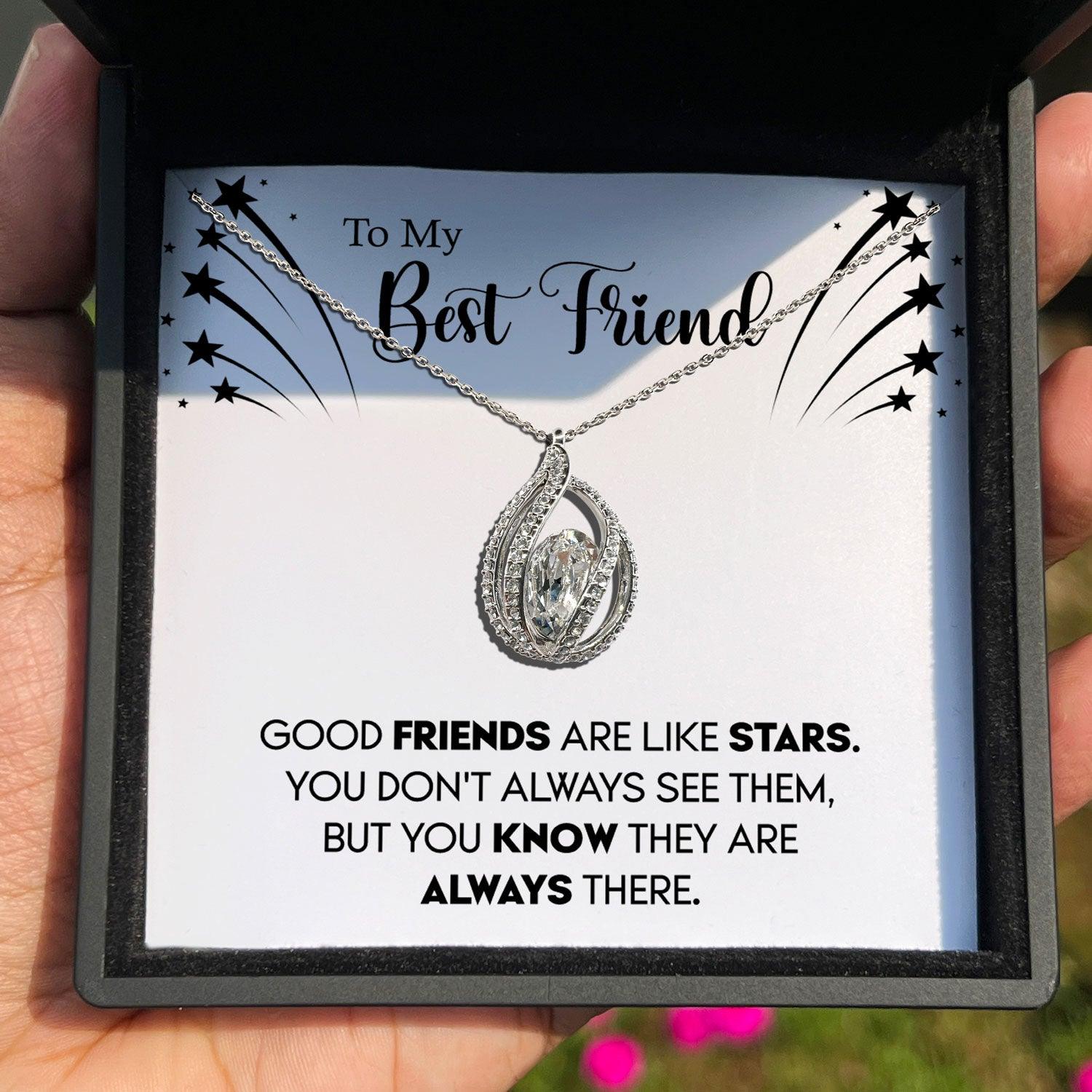 To My Best Friend - Good Friends Are Like Stars - Orbital Birdcage Necklace - TRYNDI