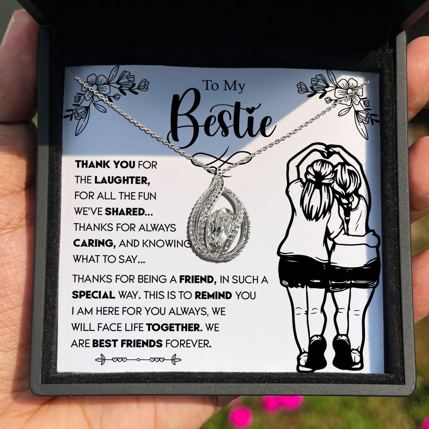 To My Bestie - Thanks For Always Caring, And Knowing What To Say - Orbital Birdcage Necklace - TRYNDI