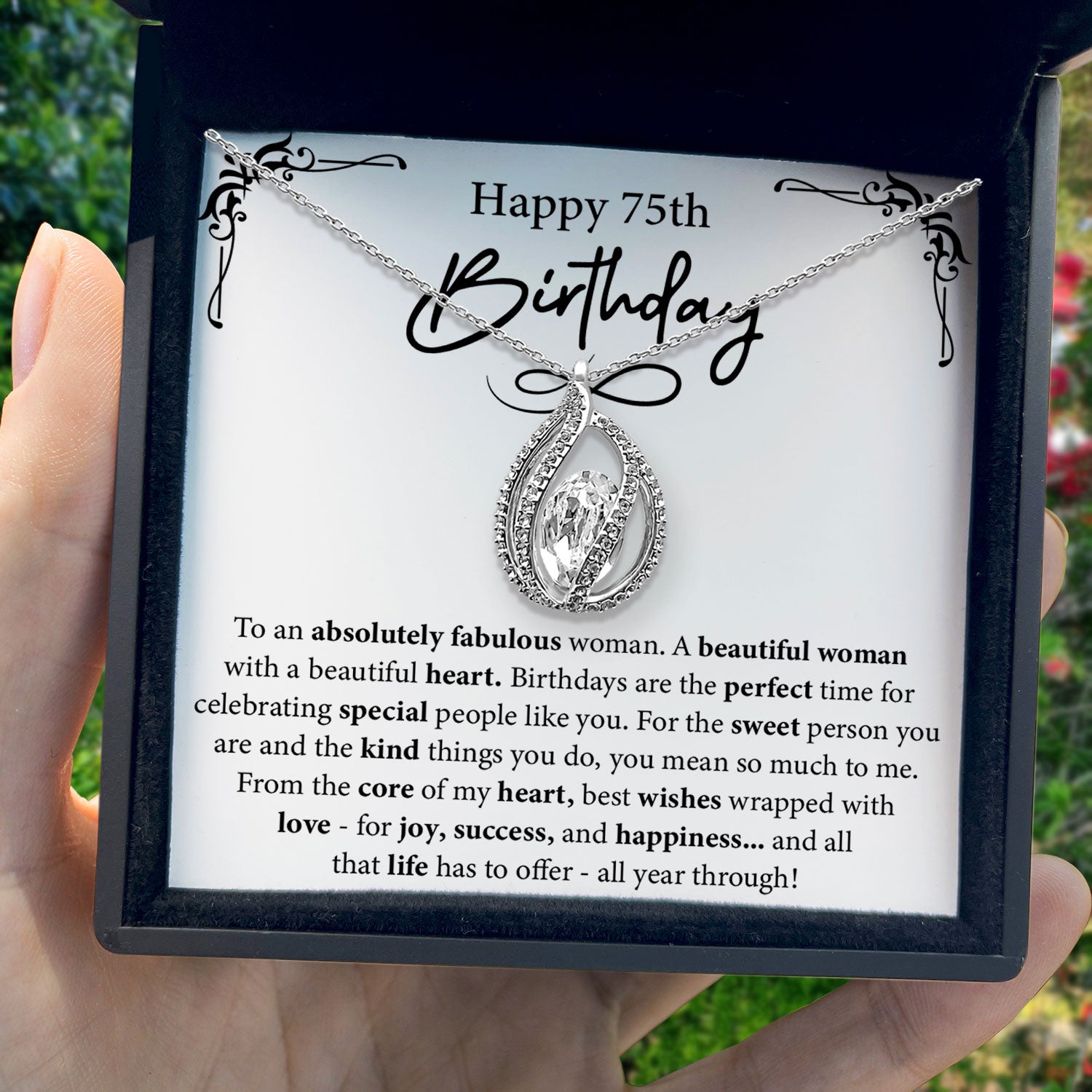 75th Birthday Gifts for Her - Orbital Birdcage Necklace