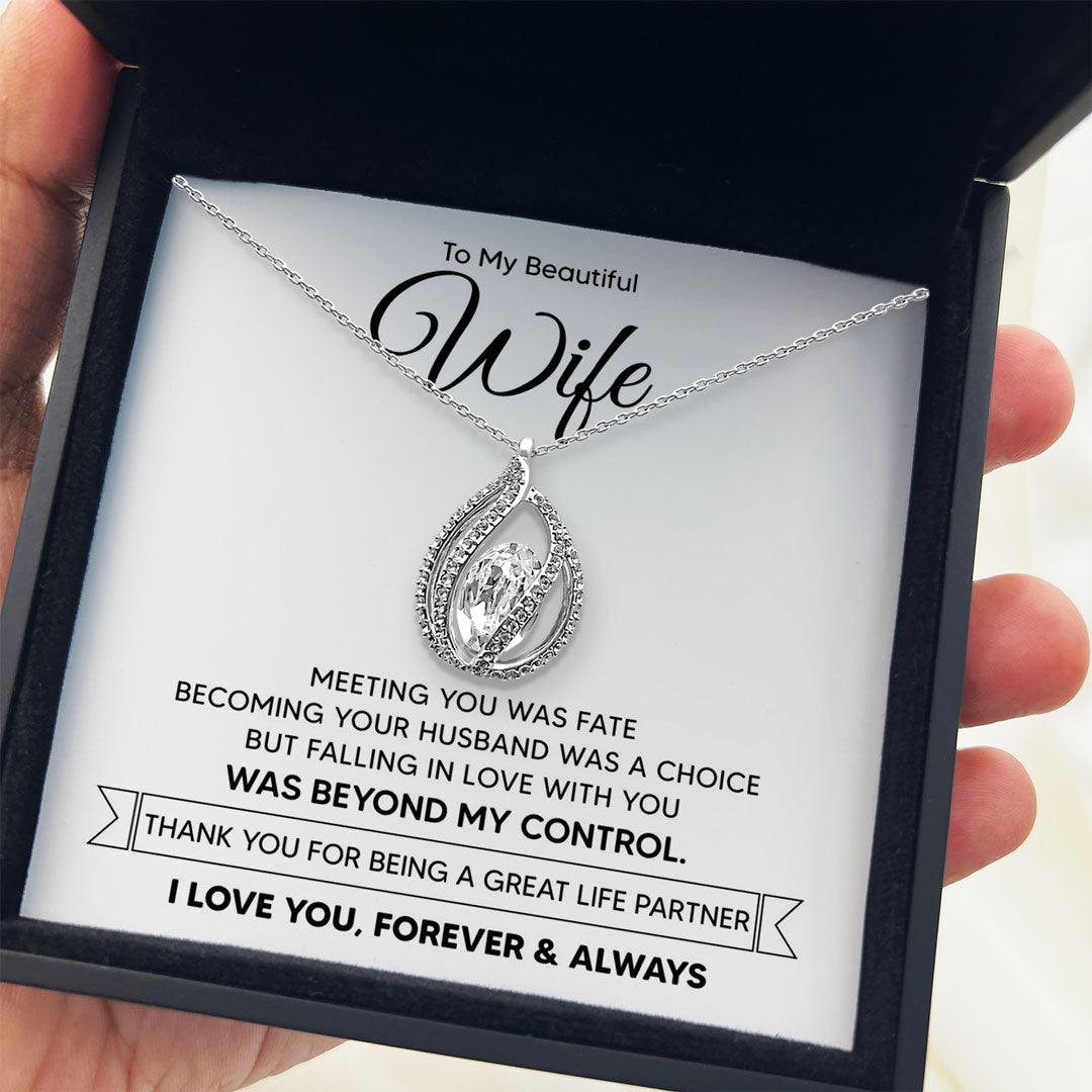 To My Beautiful Wife - Thank You For Being A Great Life Partner - Orbital Birdcage Necklace - TRYNDI